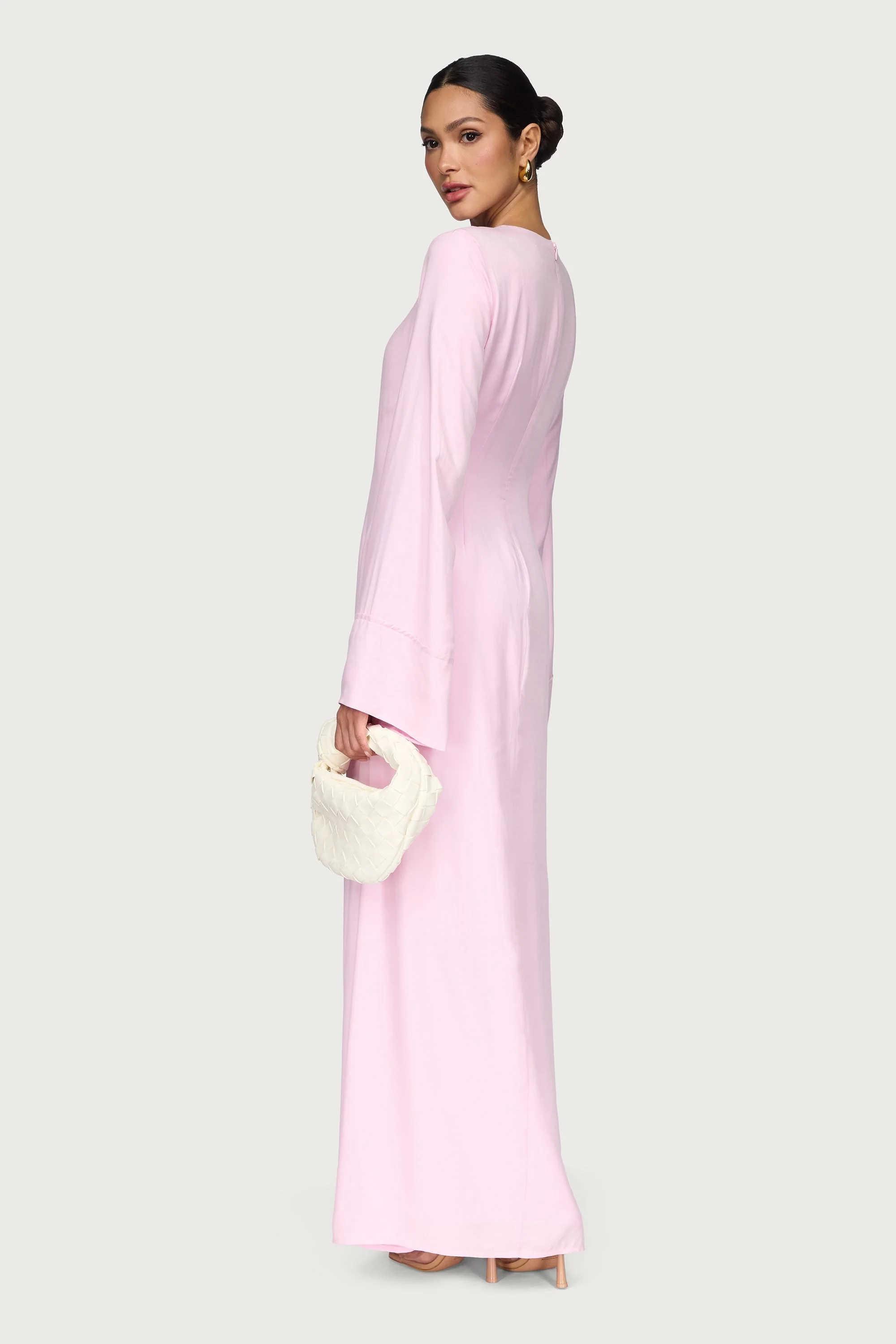 Mais Asymmetric Maxi Dress - Pastel Pink - Image 6