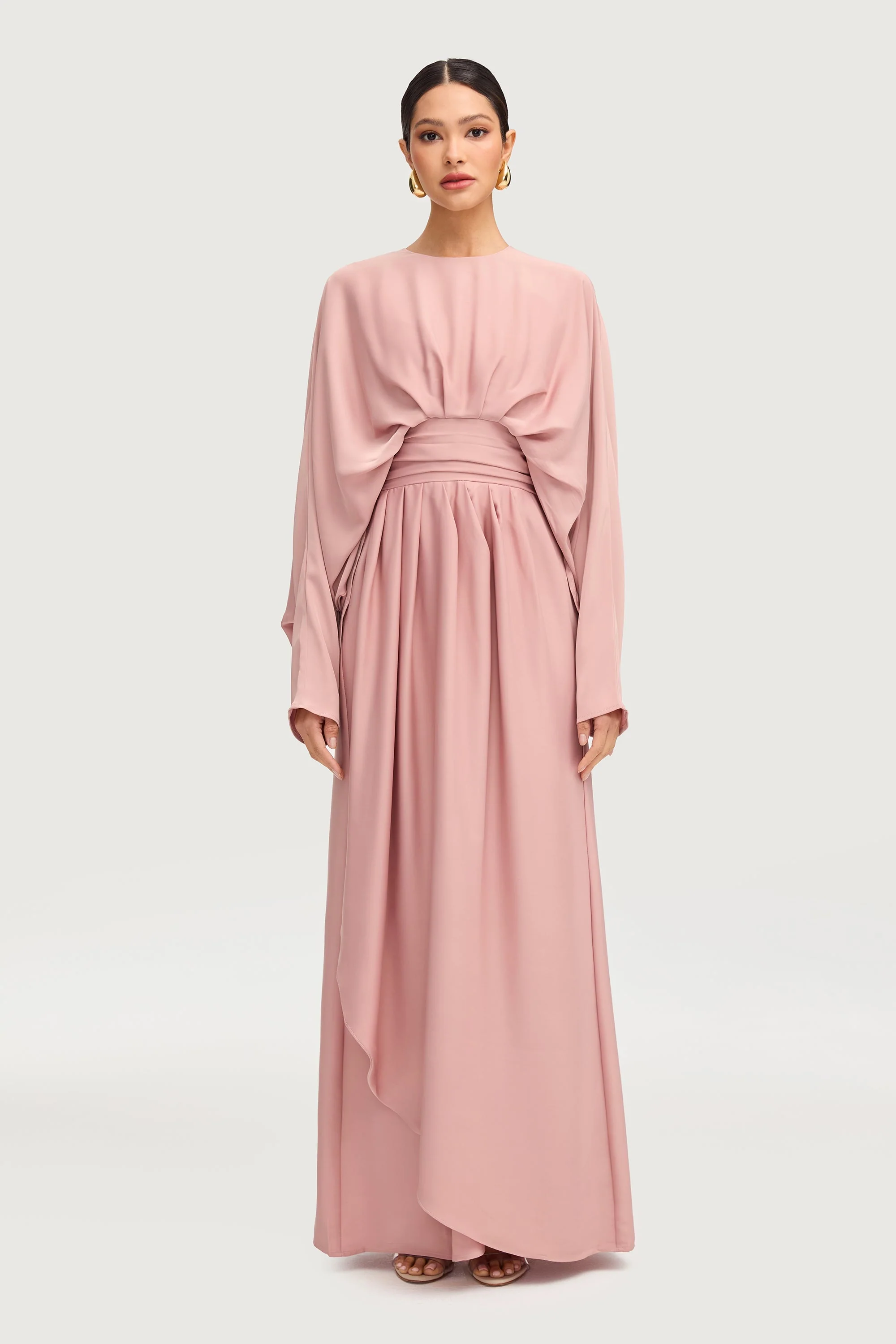 Maleeka Drape Maxi Dress - Dusty Rose - Image 3