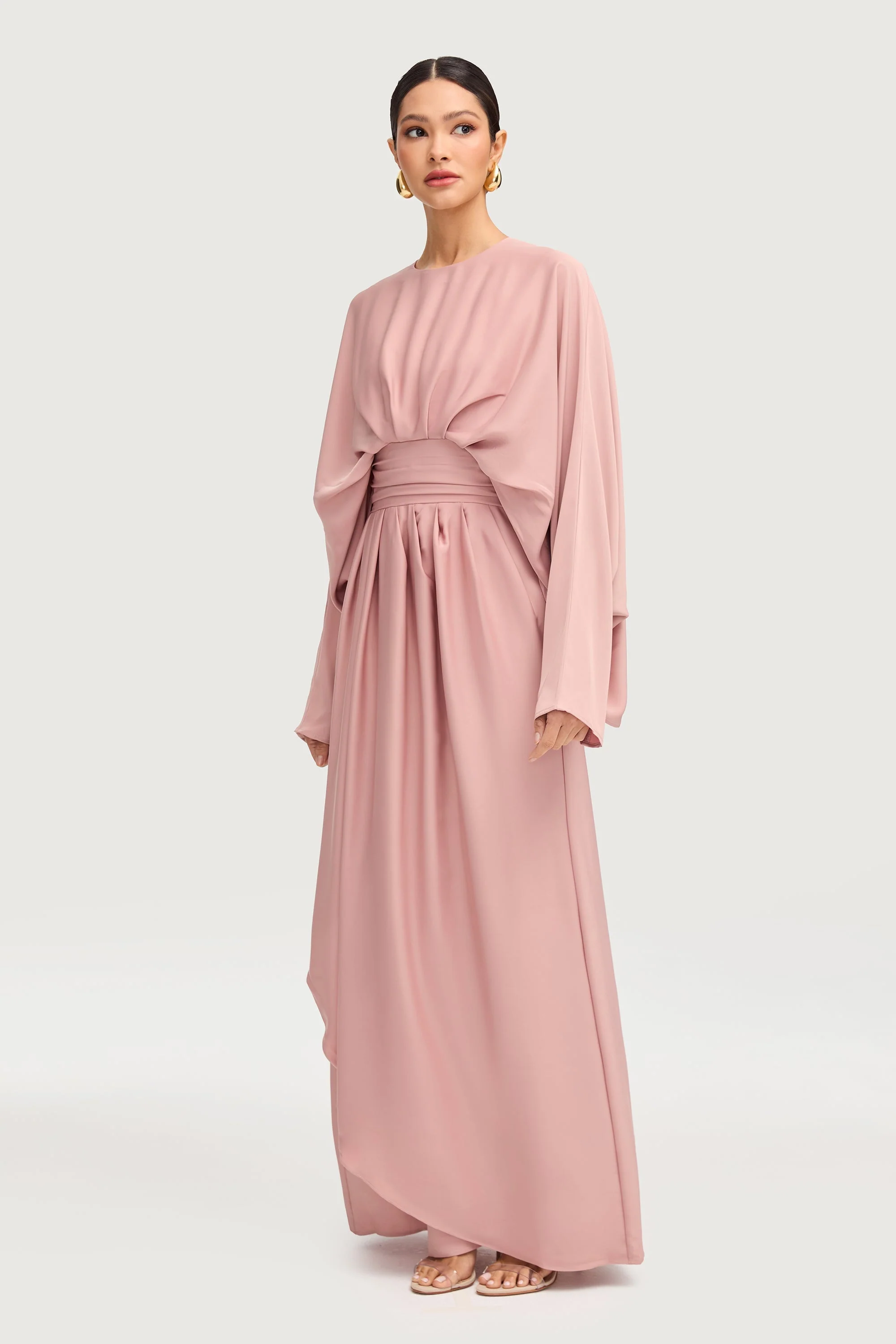 Maleeka Drape Maxi Dress - Dusty Rose - Image 4