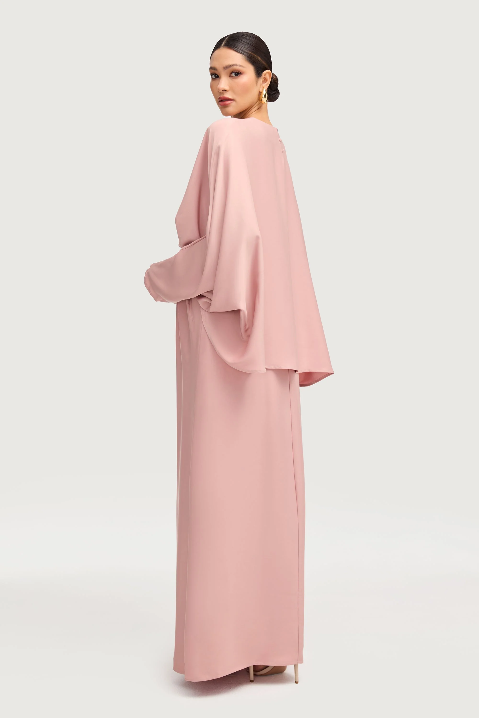 Maleeka Drape Maxi Dress - Dusty Rose - Image 5