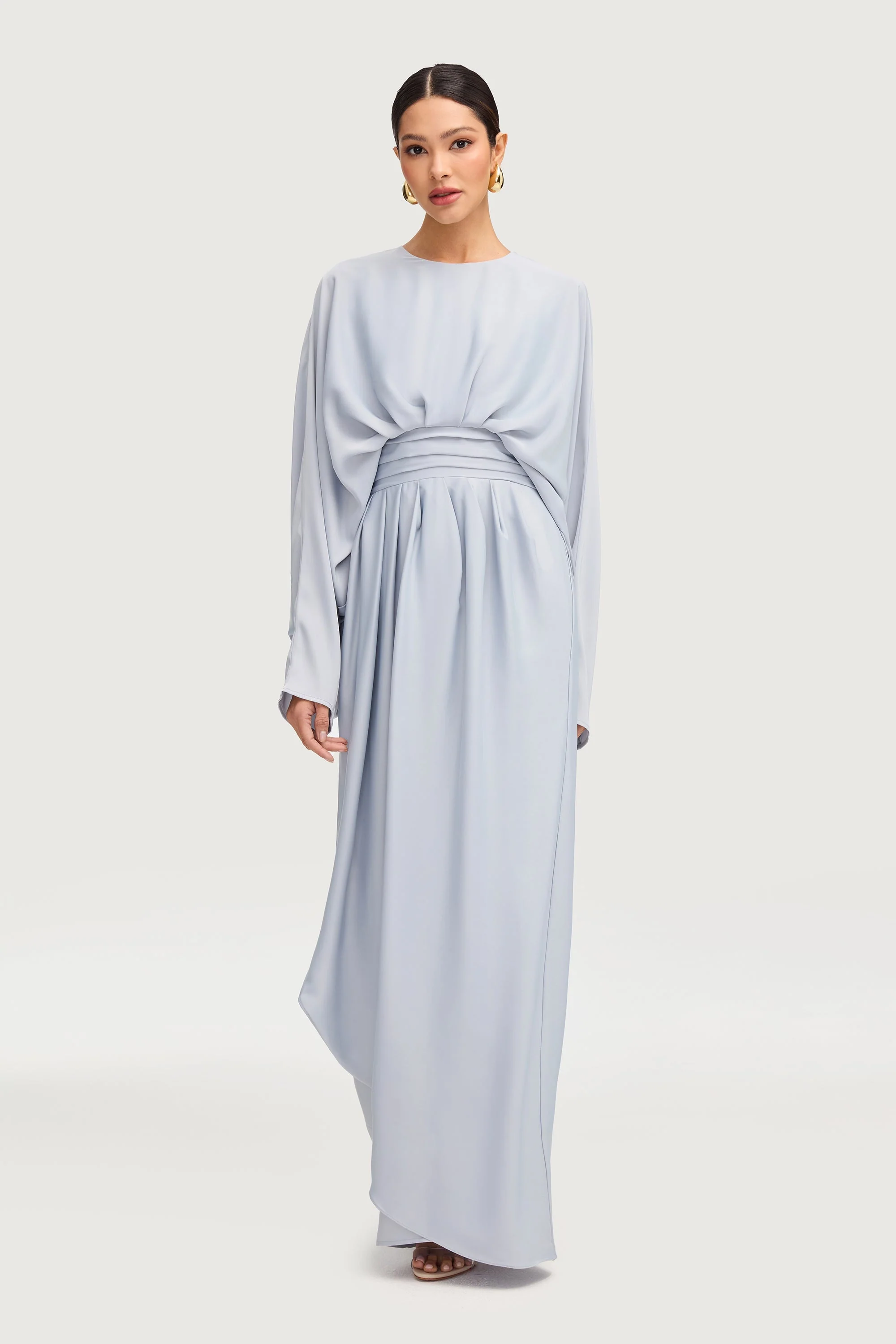 Maleeka Drape Maxi Dress - Pastel Blue - Image 4