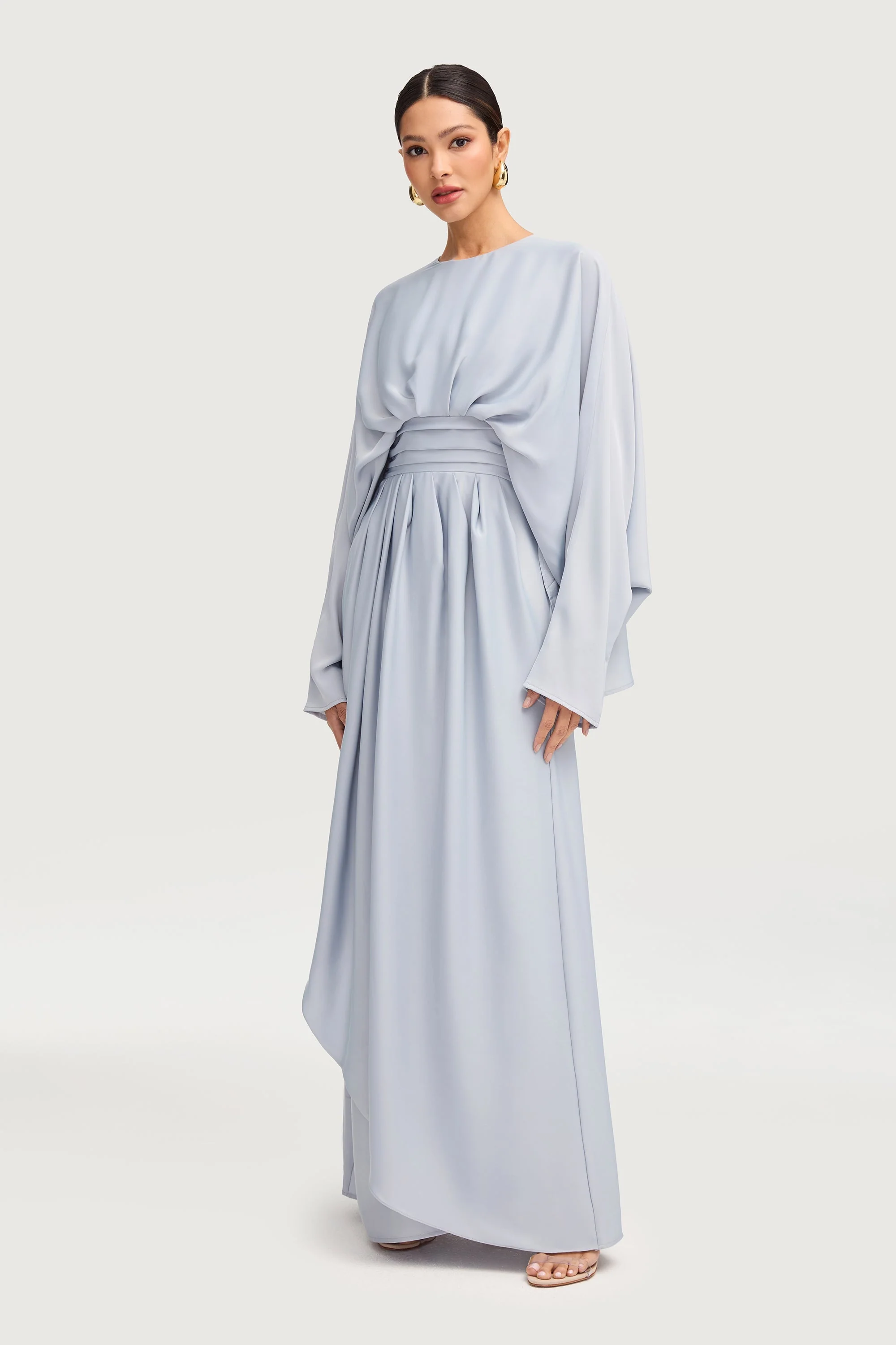 Maleeka Drape Maxi Dress - Pastel Blue - Image 5