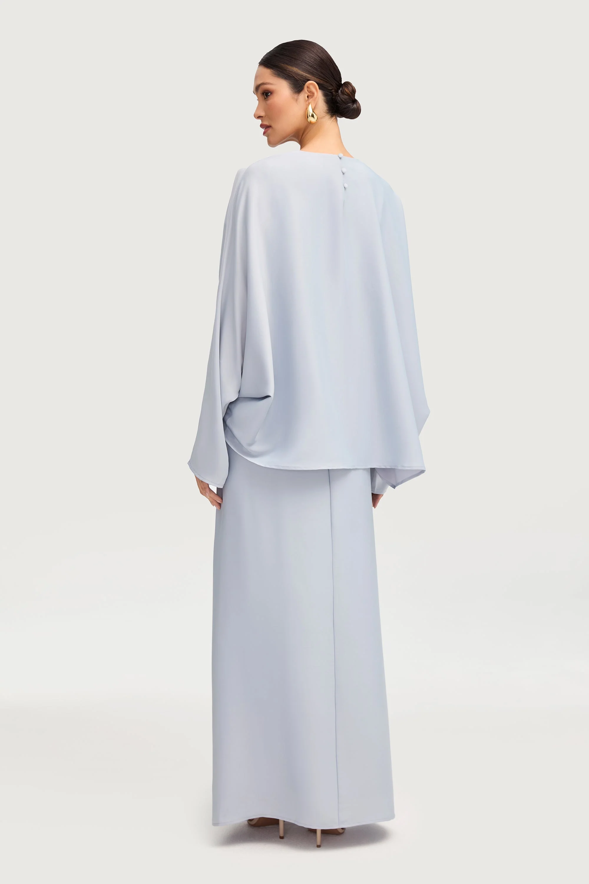 Maleeka Drape Maxi Dress - Pastel Blue - Image 6