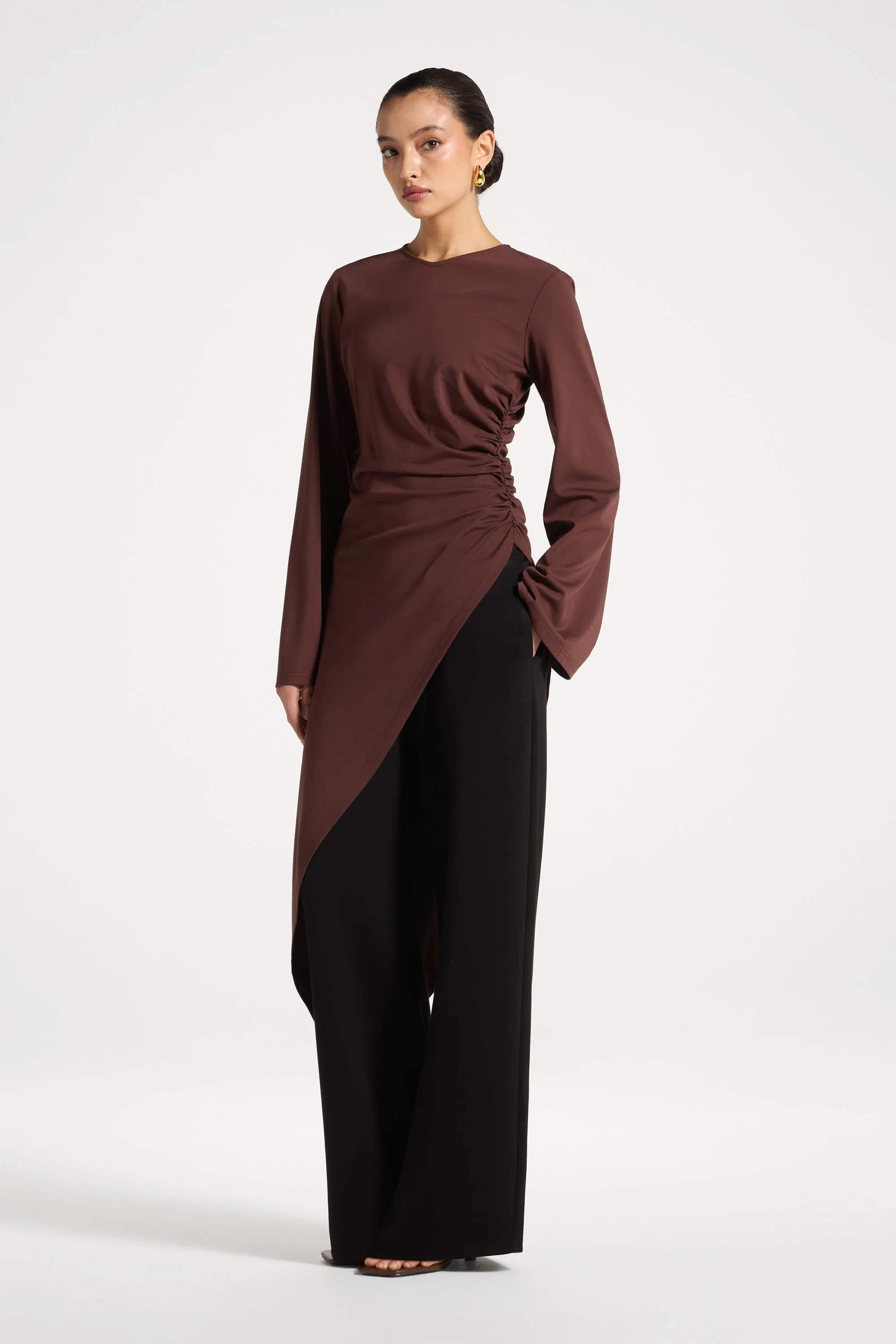 Midi Tunic Top - Chocolate - Image 3