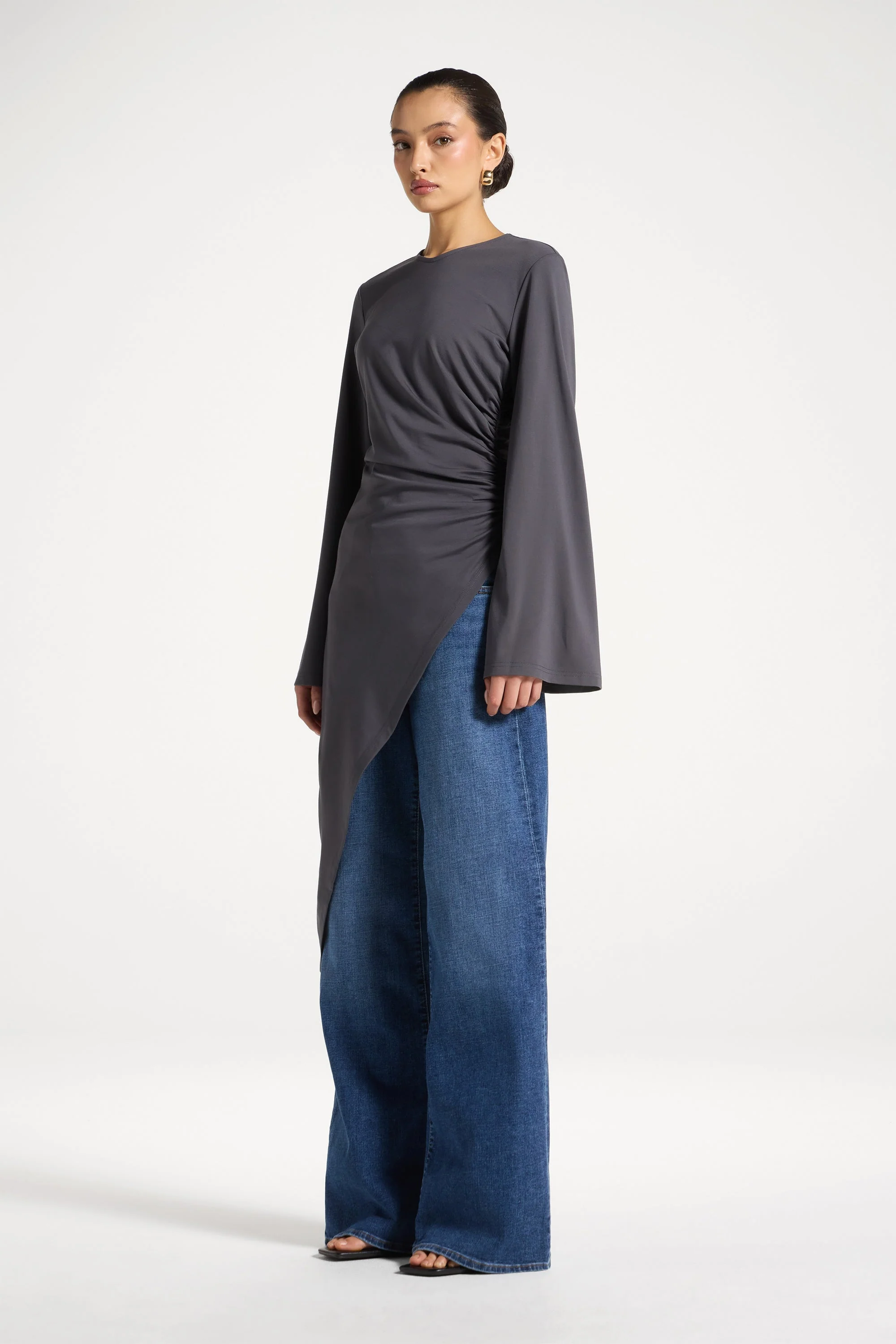 Midi Tunic Top - Iron - Image 4
