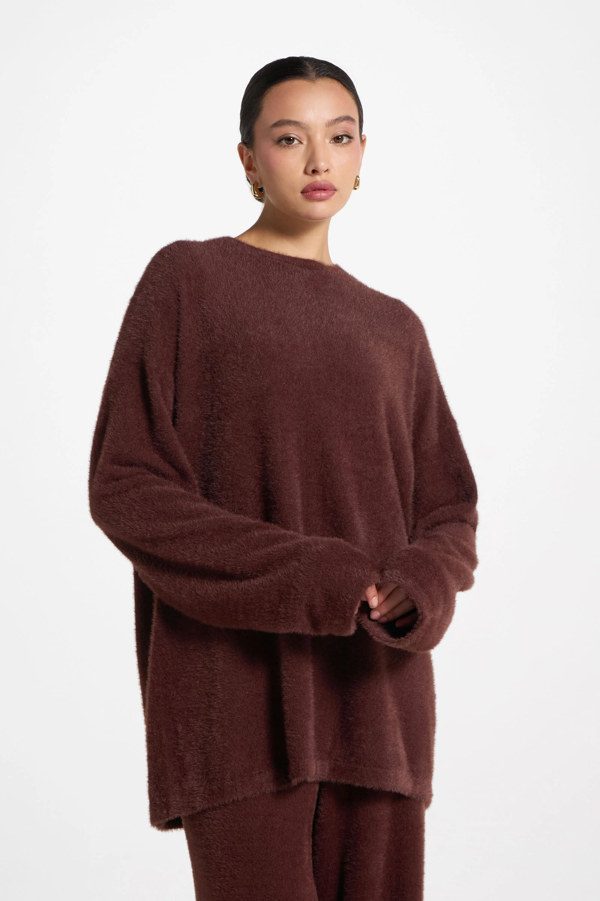 Mink Oversized Sweater - Brown - Image 2