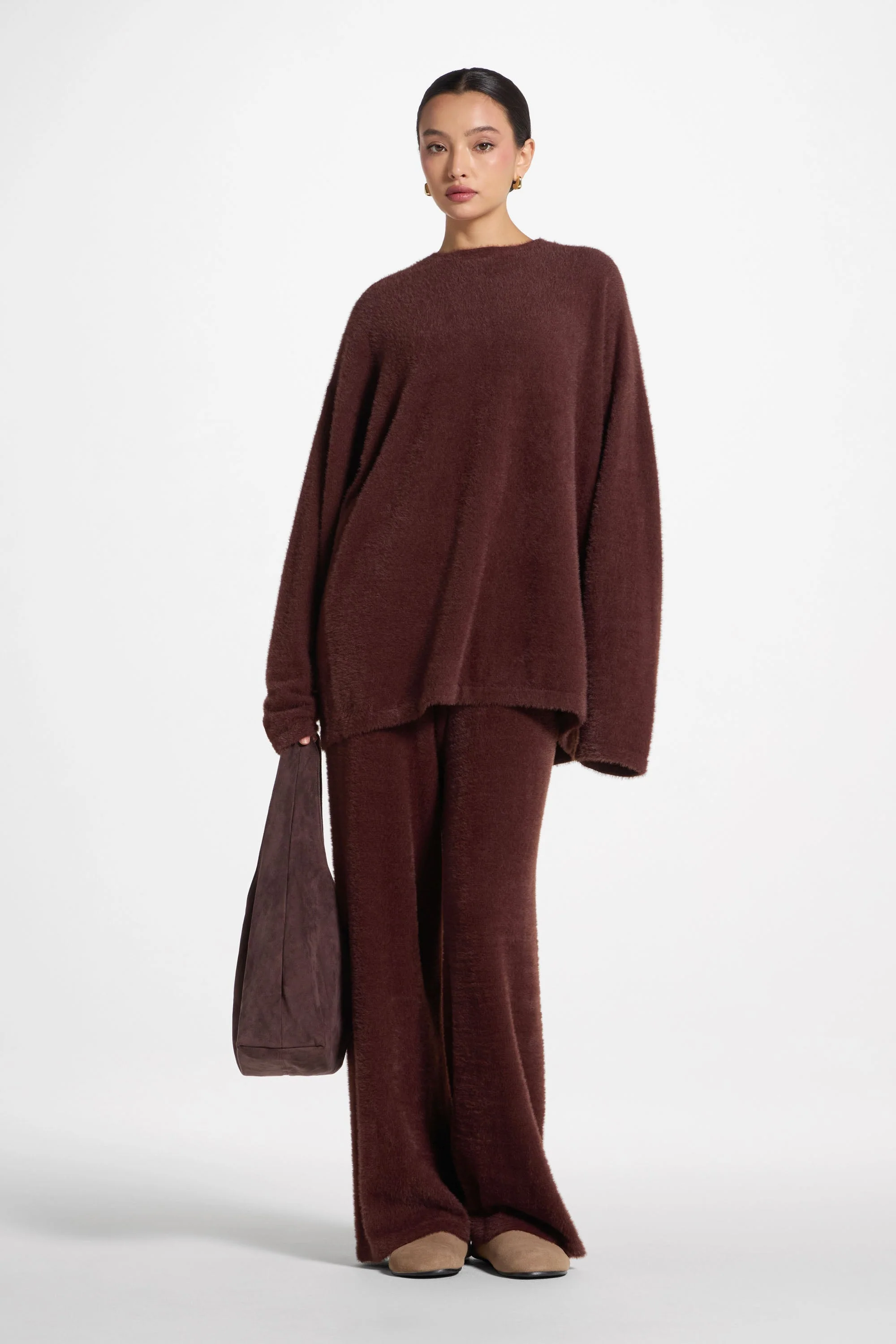 Mink Oversized Sweater - Brown - Image 3