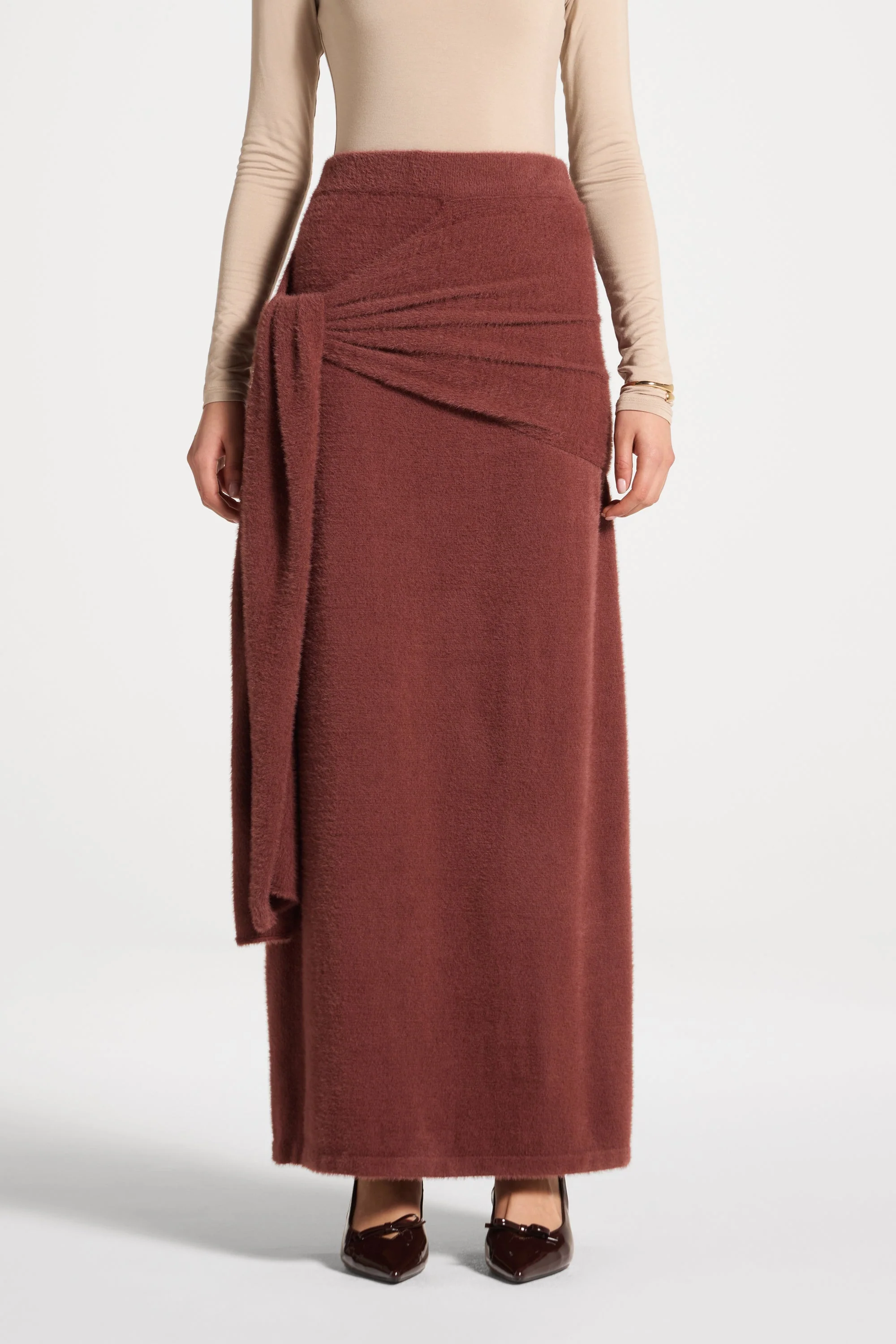 Mink Tie Front Skirt - Fig