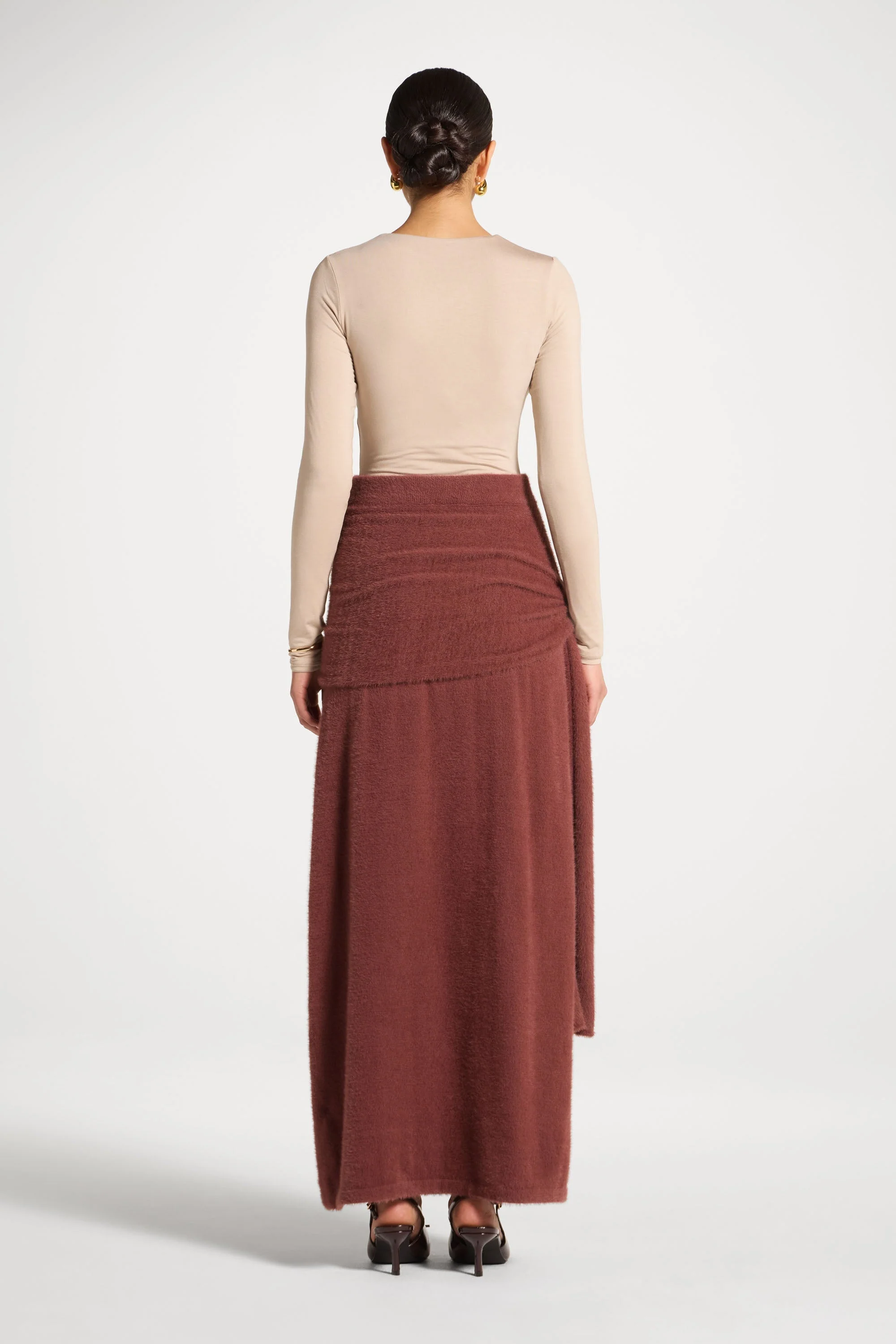 Mink Tie Front Skirt - Fig - Image 6