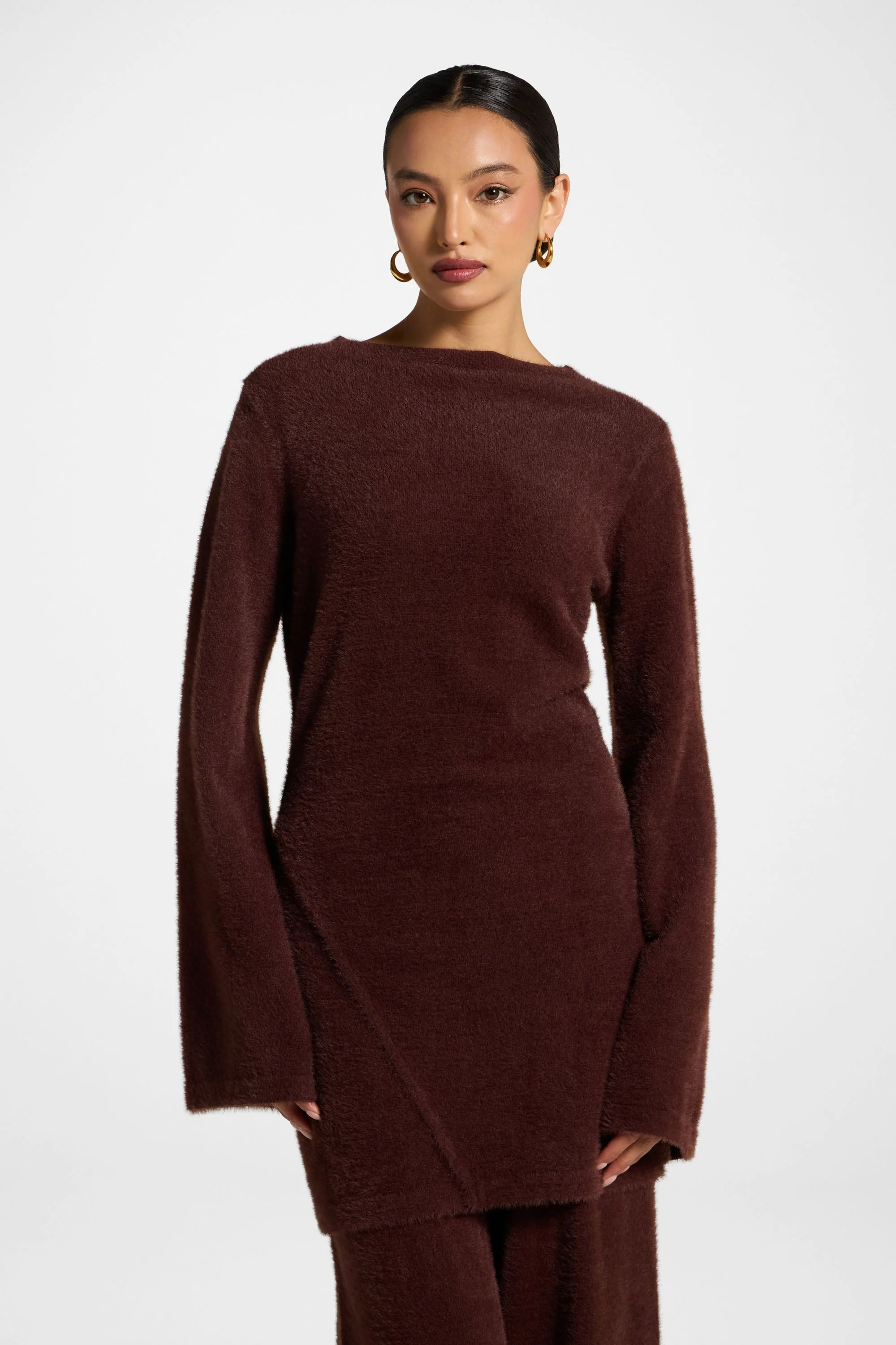 Mink Tunic Sweater - Brown - Image 2