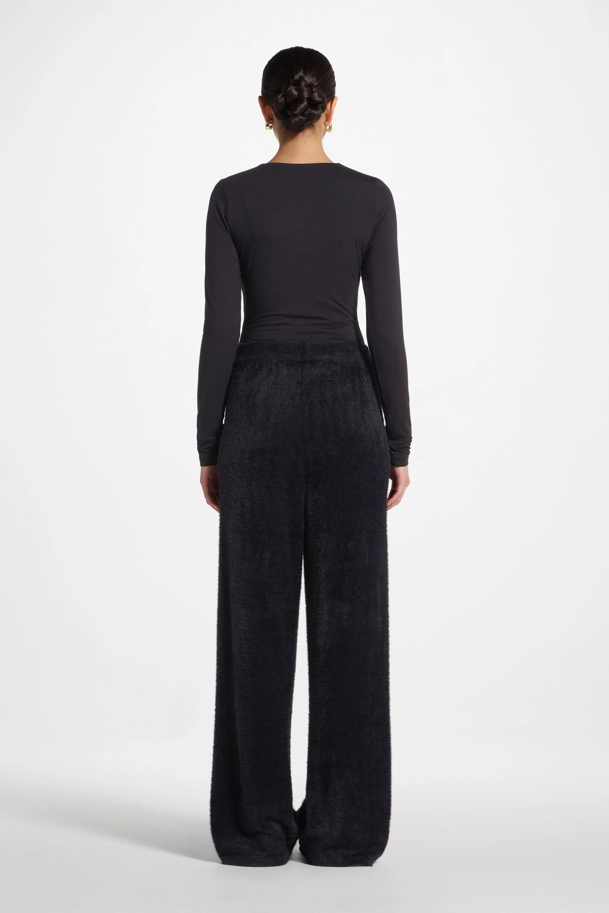 Mink Wide Leg Pants - Black - Image 5