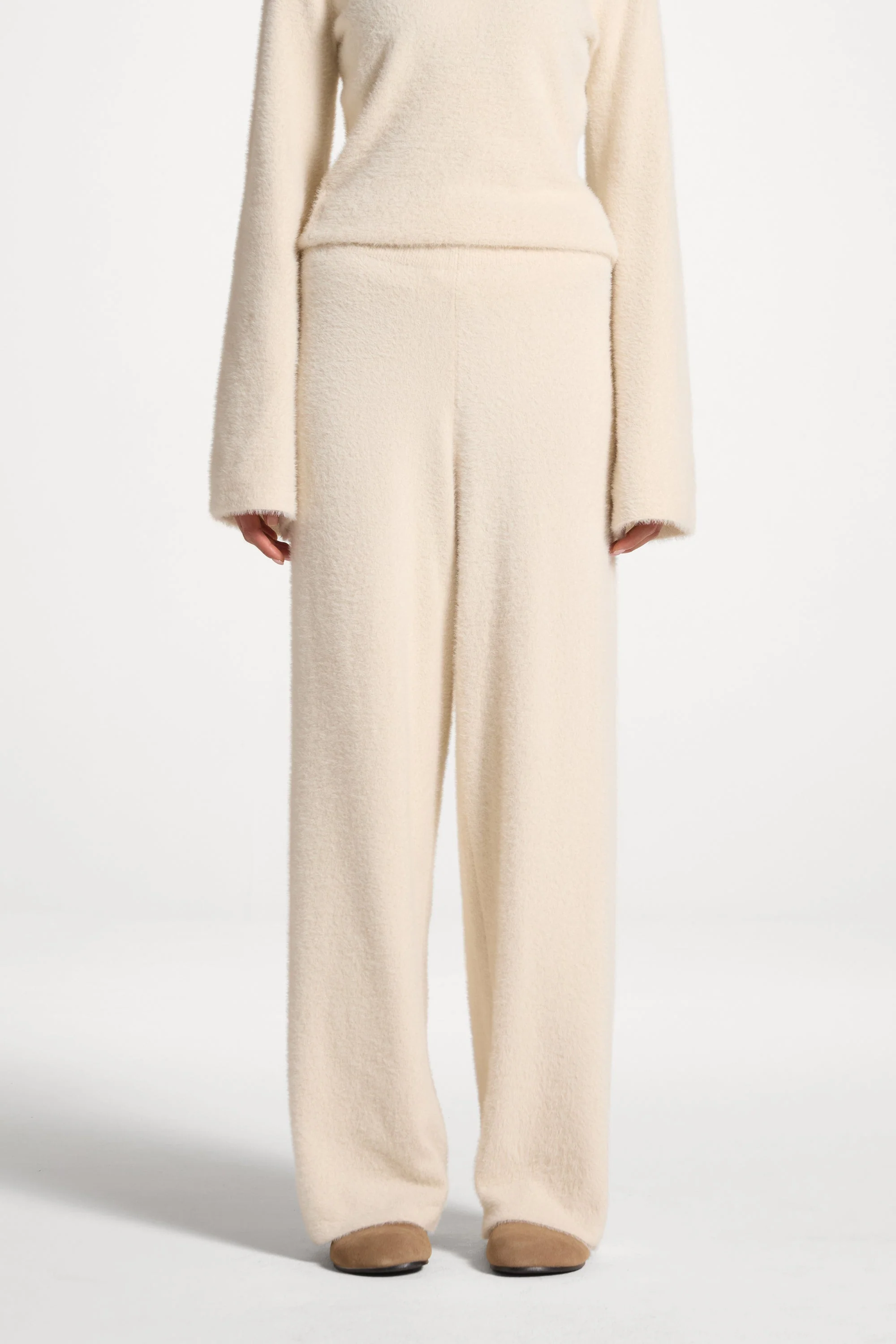 Mink Wide Leg Pants - Off White - Image 2