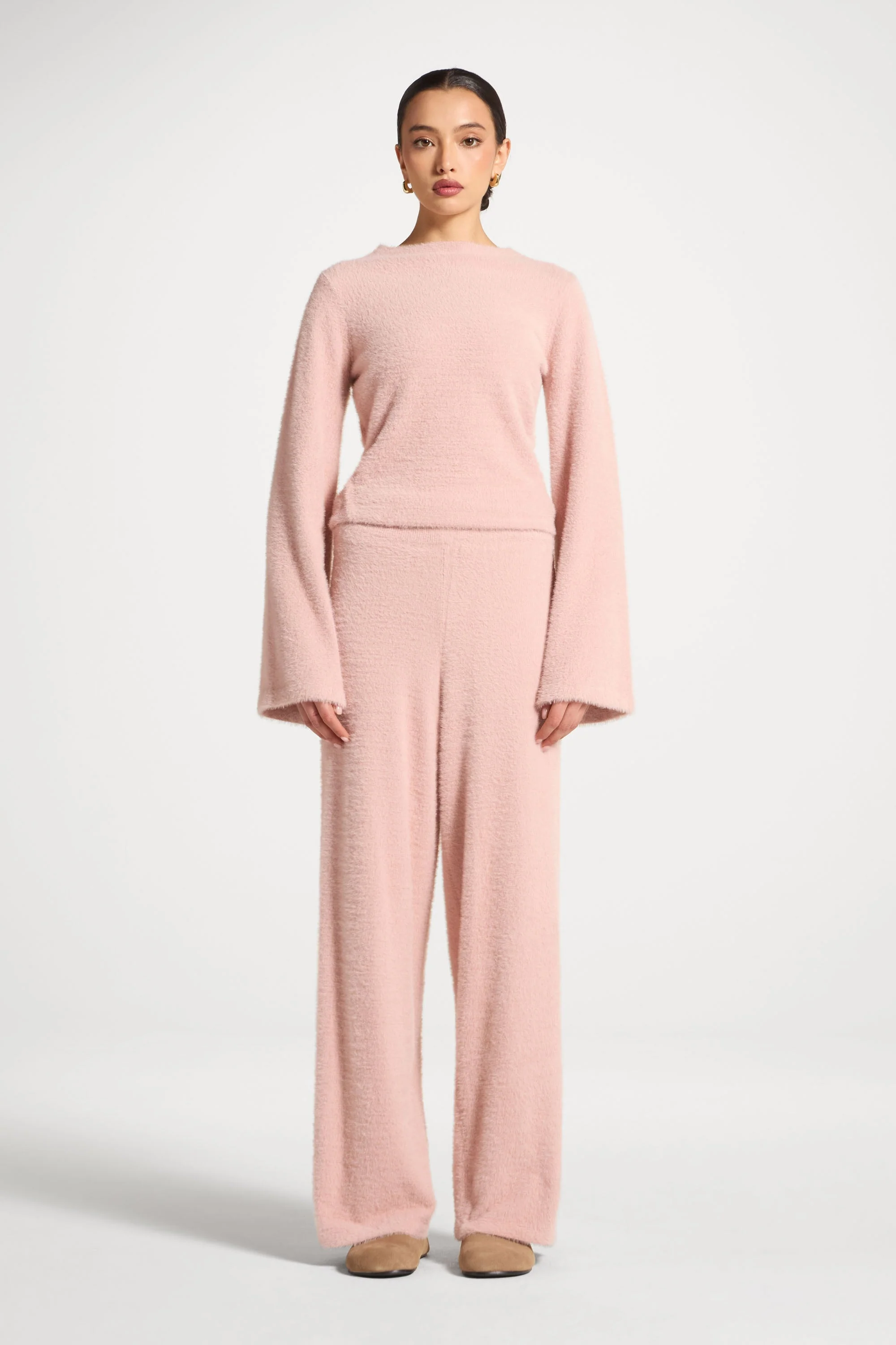 Mink Wide Leg Pants - Pink - Image 2