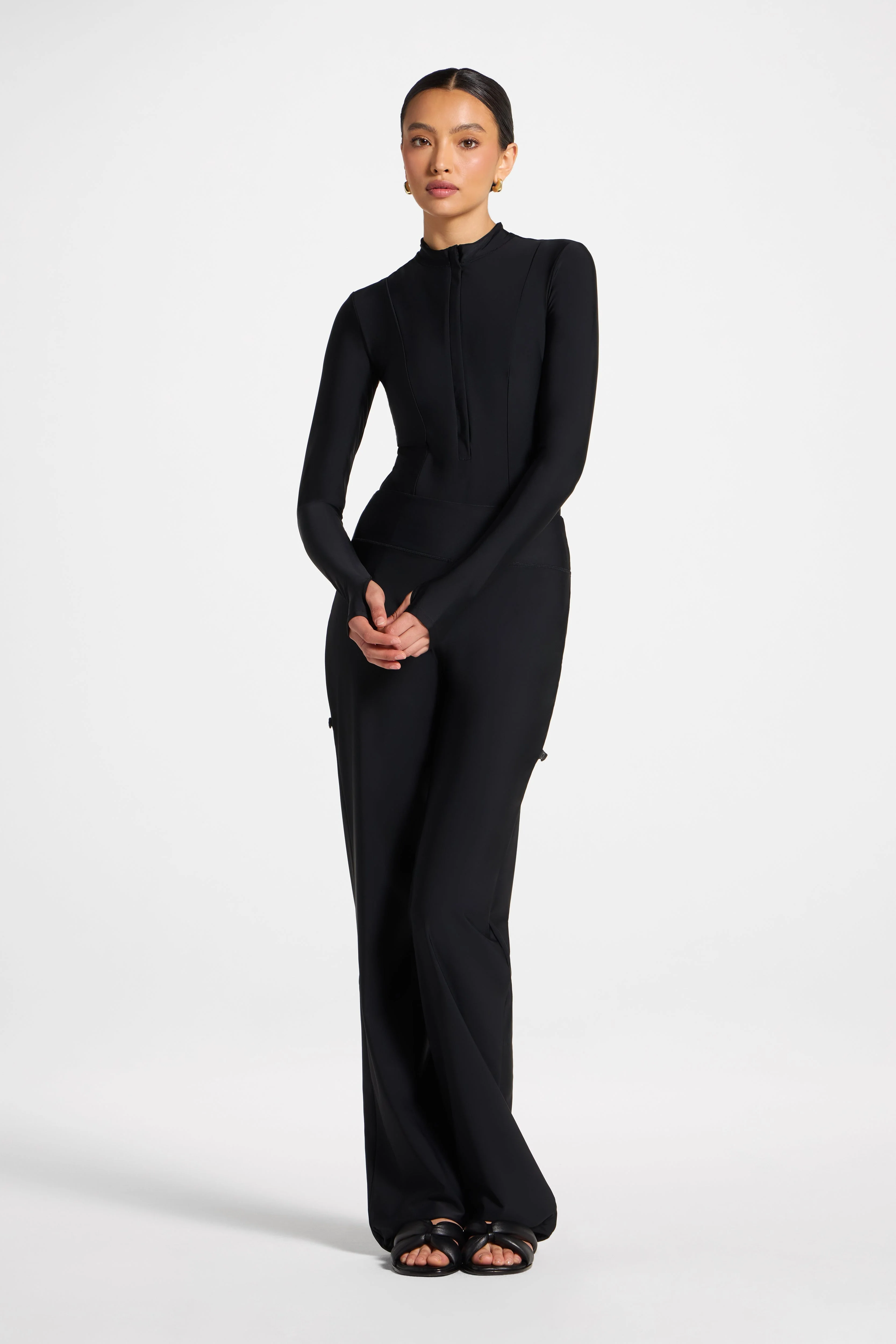 Mock Neck Swimsuit - Black - Image 5