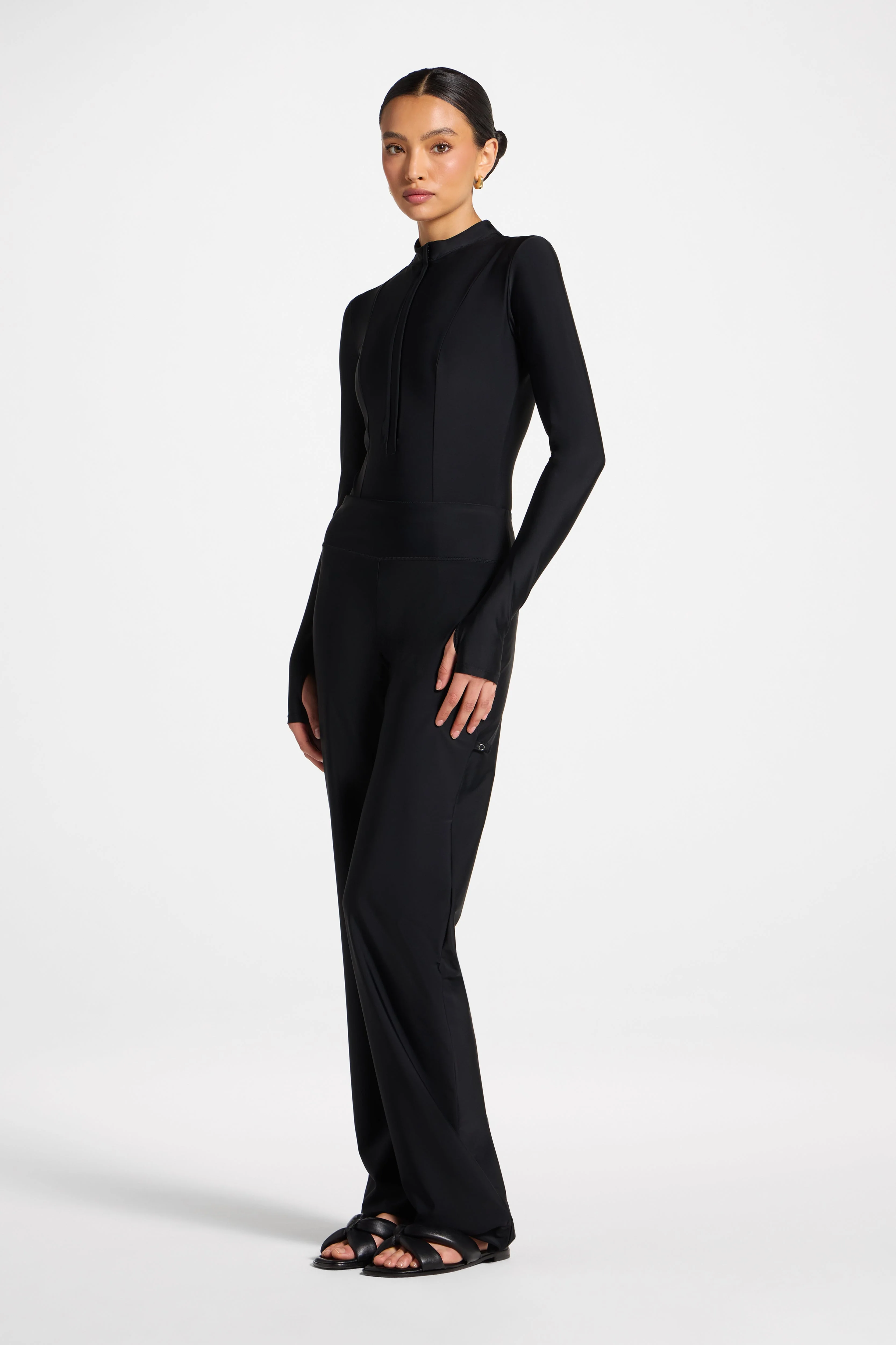 Mock Neck Swimsuit - Black - Image 6
