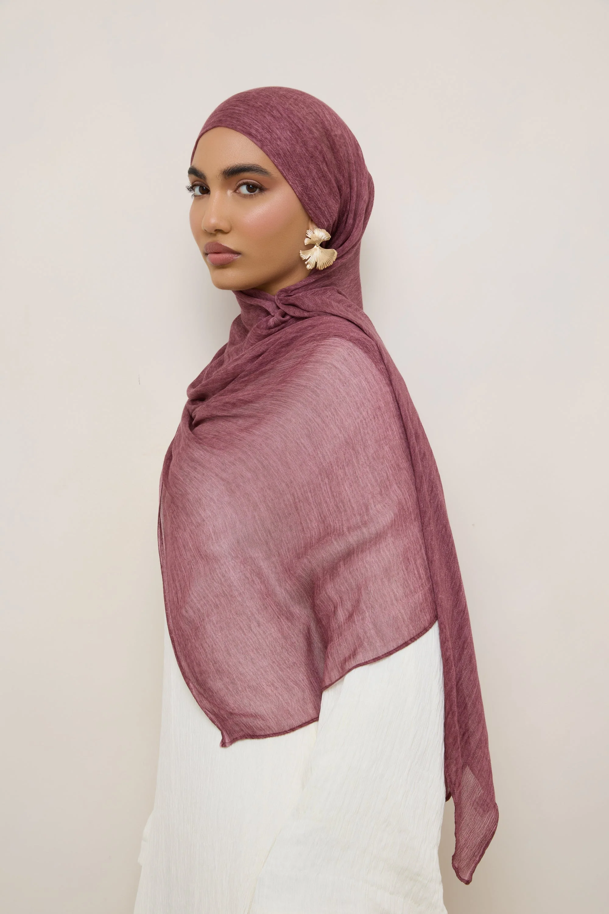 Modal Crinkle Hijab - Boysenberry - Image 2
