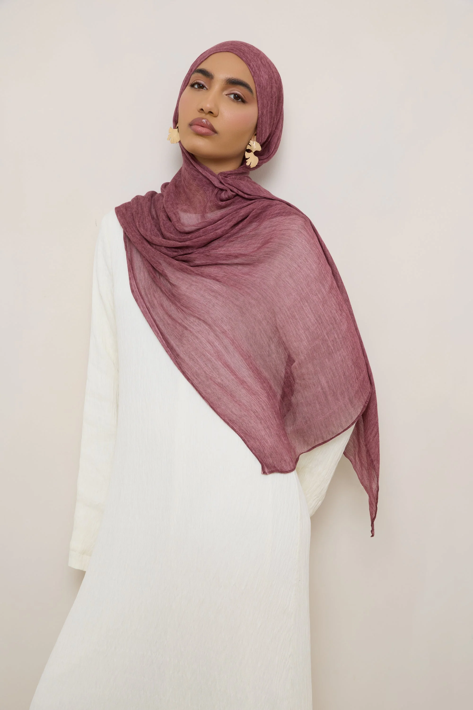 Modal Crinkle Hijab - Boysenberry - Image 5