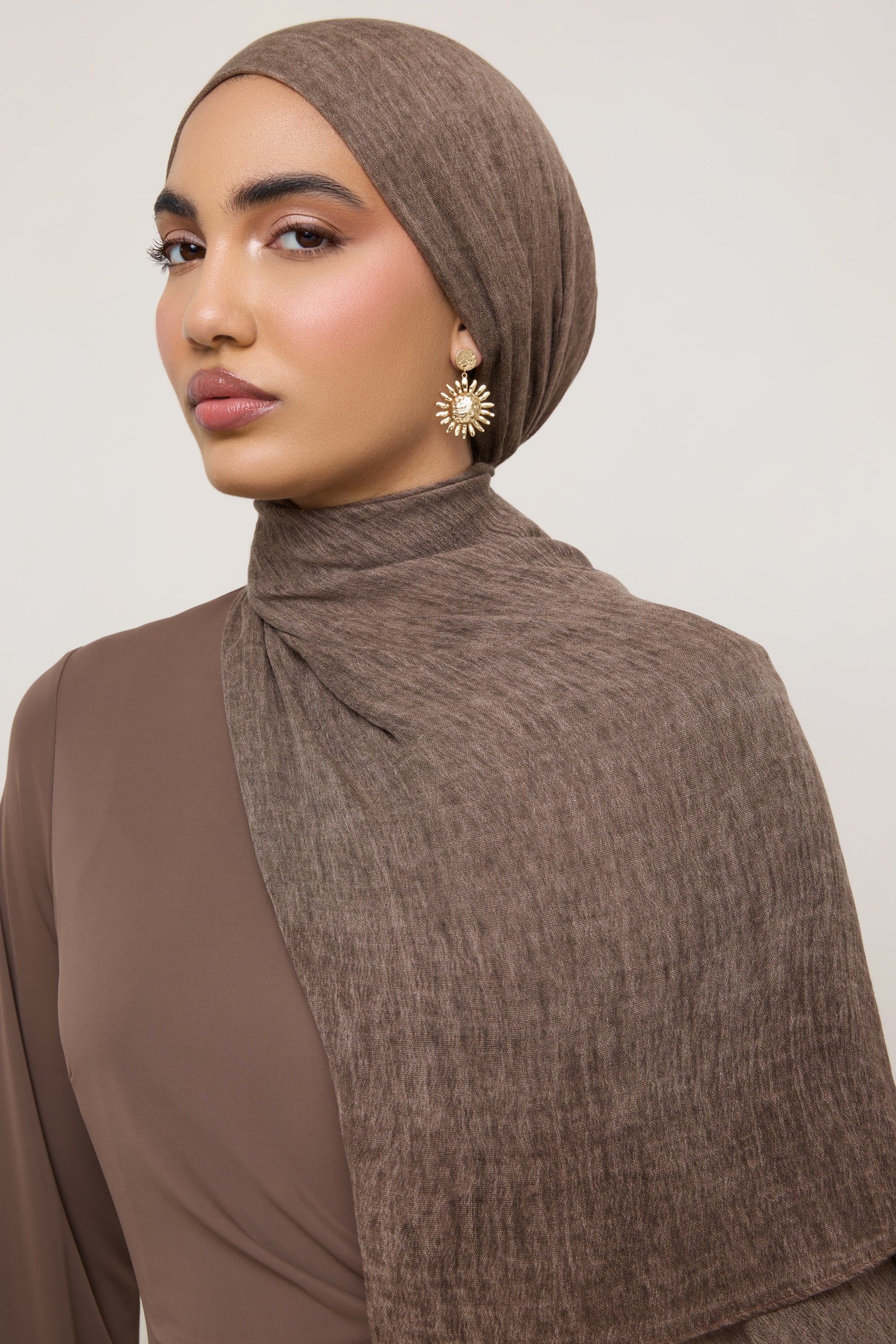 Modal Crinkle Hijab - Hot Cocoa