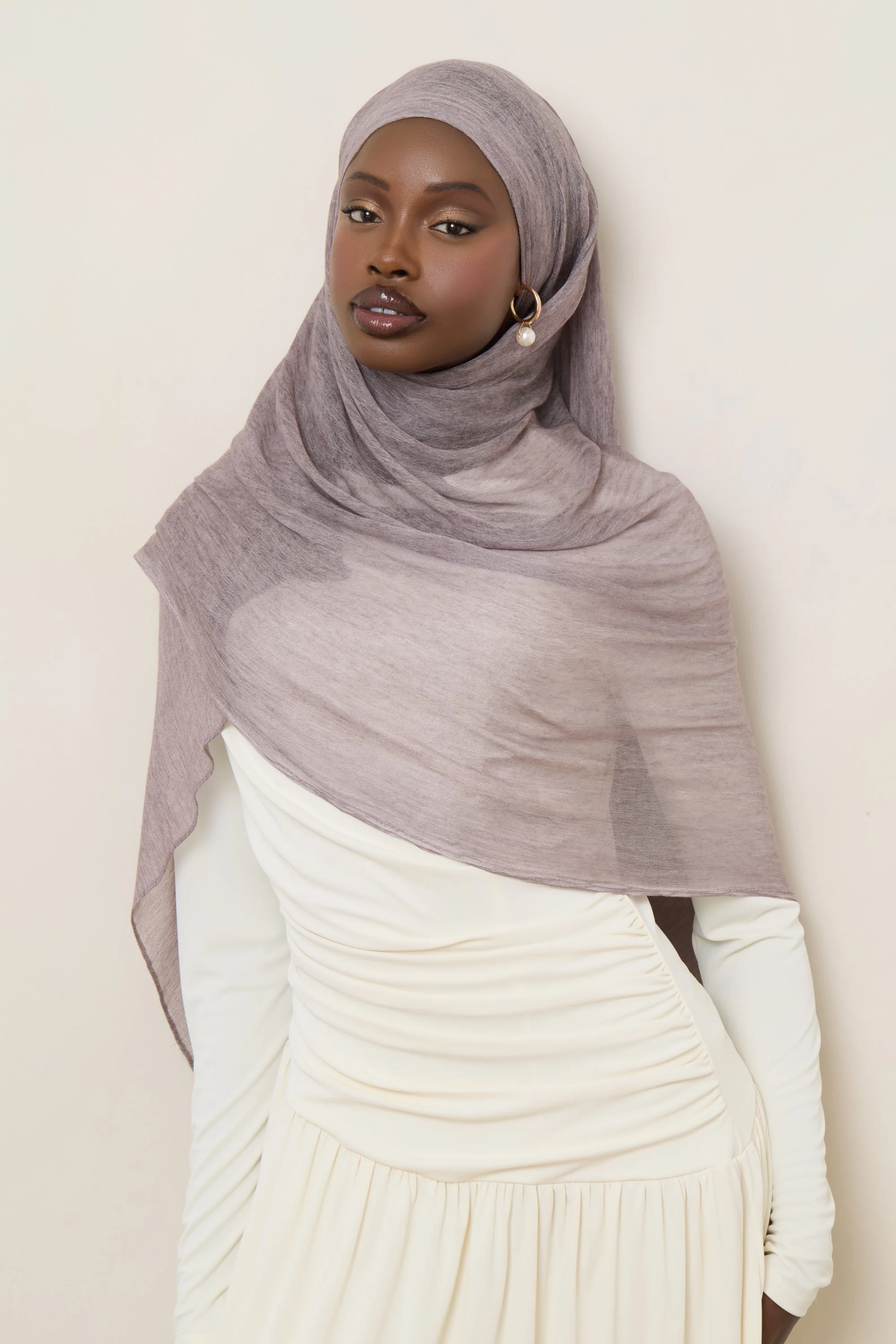 Modal Crinkle Hijab - Mushroom