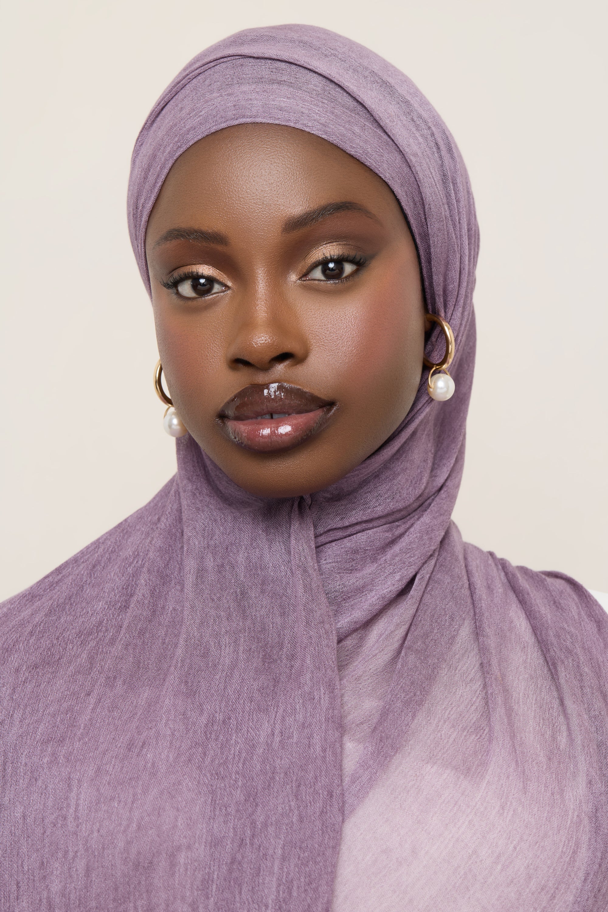 Modal Crinkle Hijab - Plum - Image 2