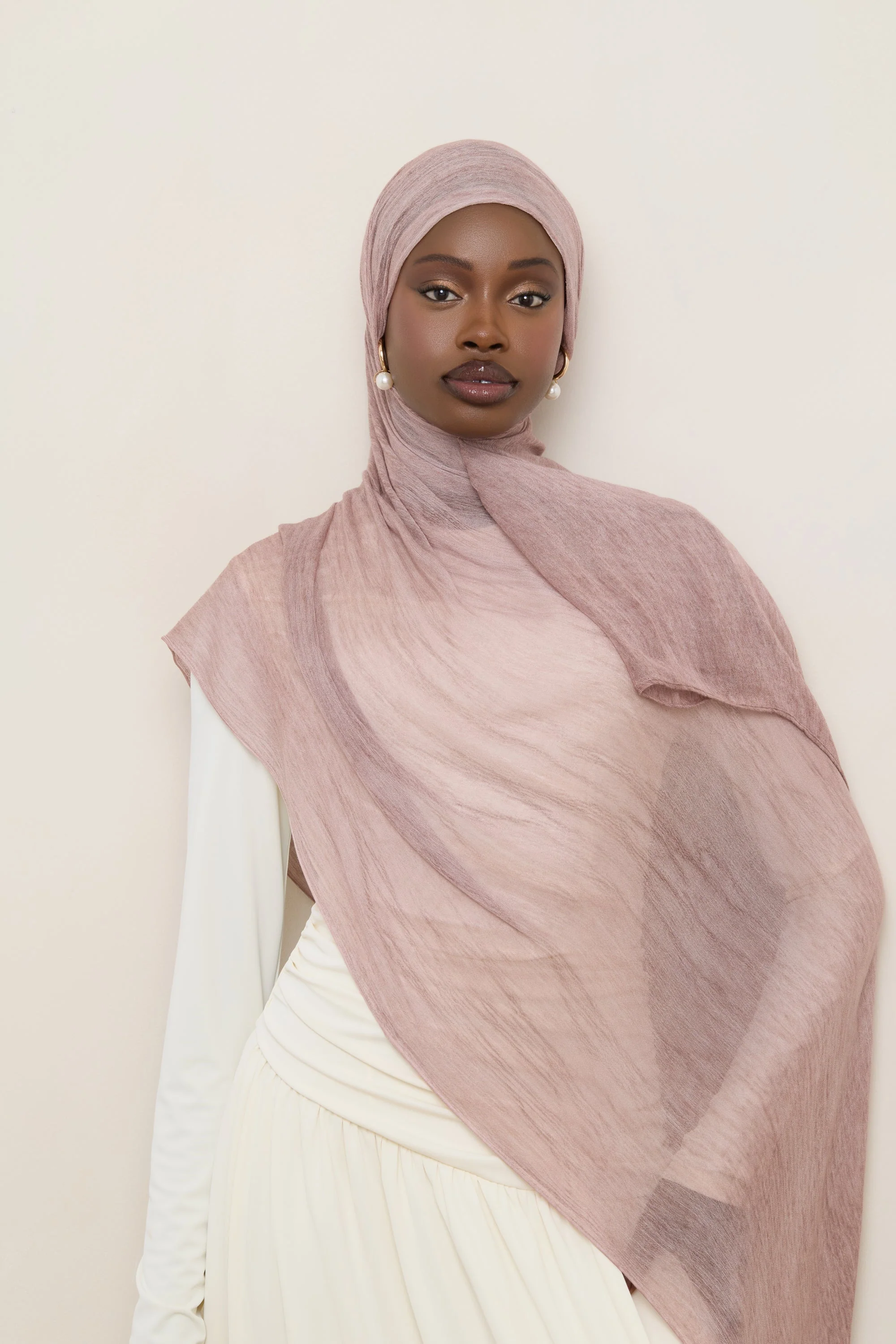 Modal Crinkle Hijab - Rose Quartz - Image 2