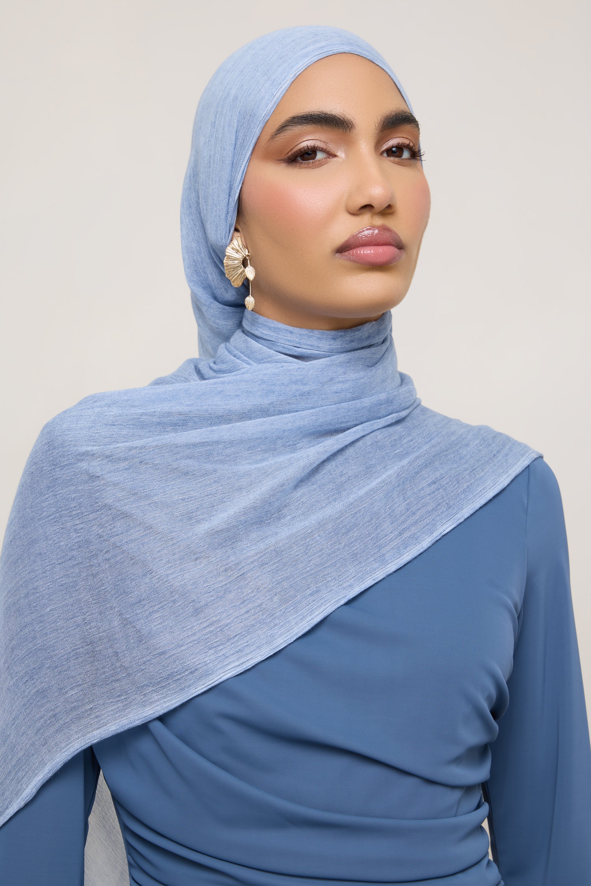 Modal Crinkle Hijab - Sky - Image 2