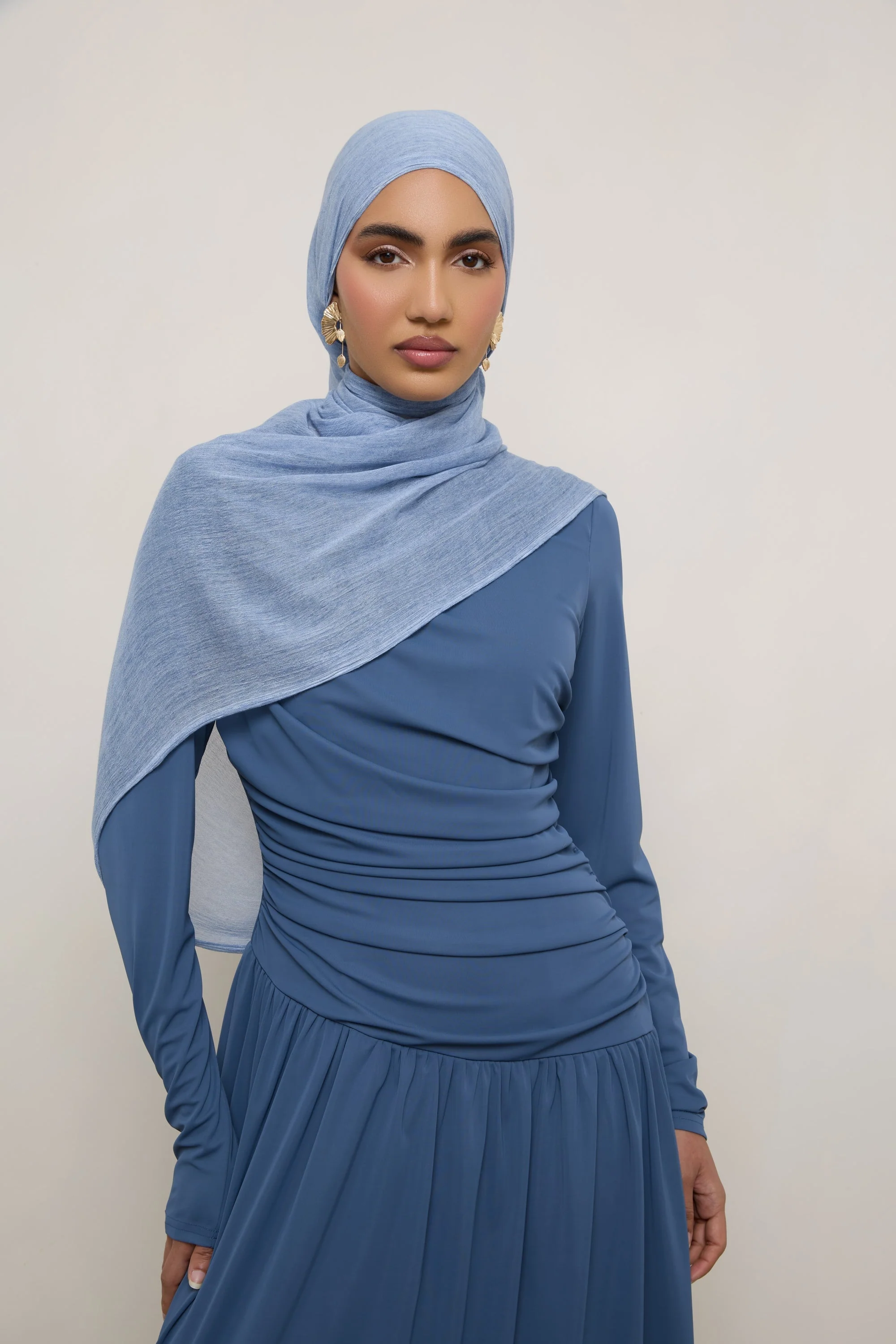 Modal Crinkle Hijab - Sky - Image 4