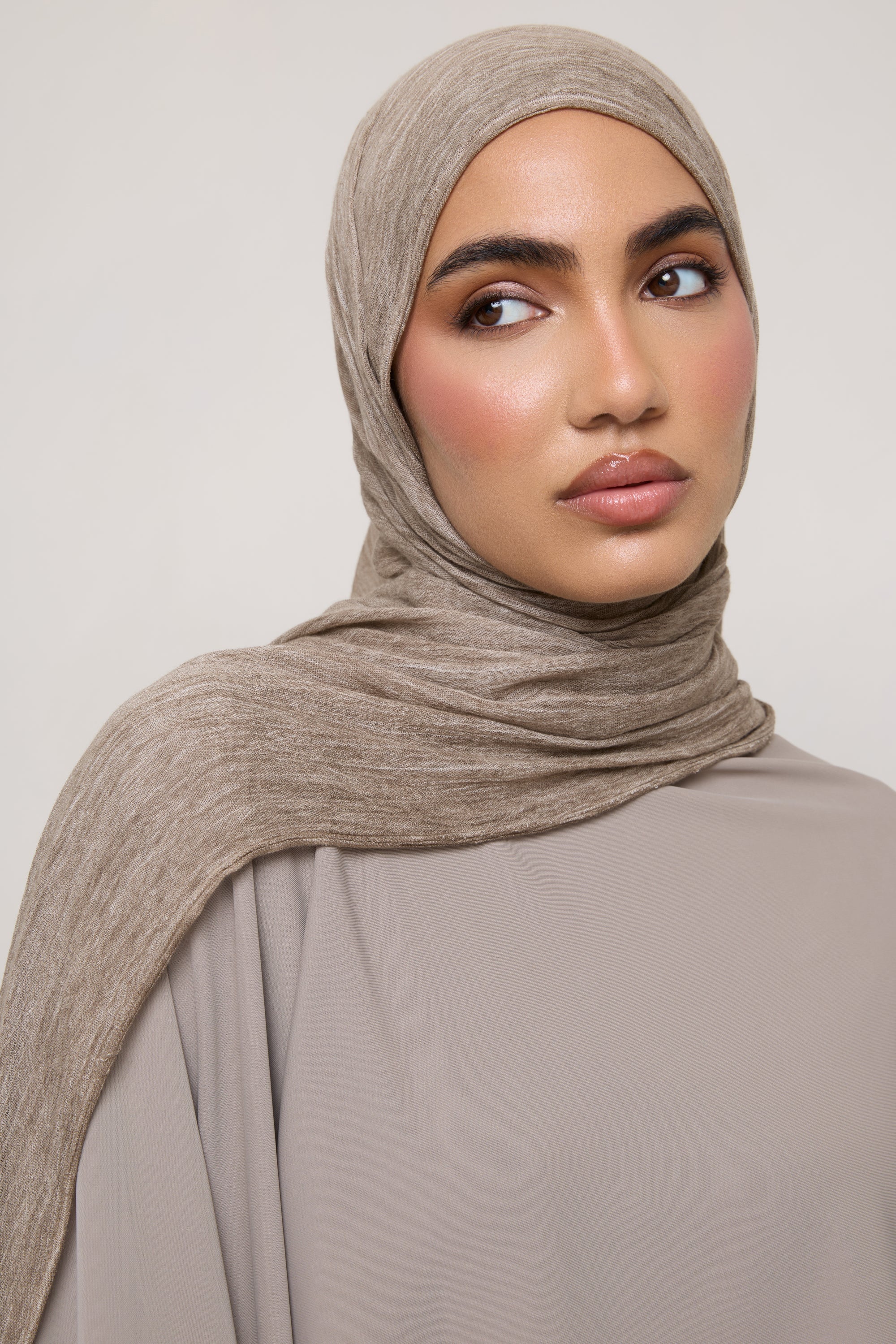 Modal Crinkle Hijab - Stone - Image 2