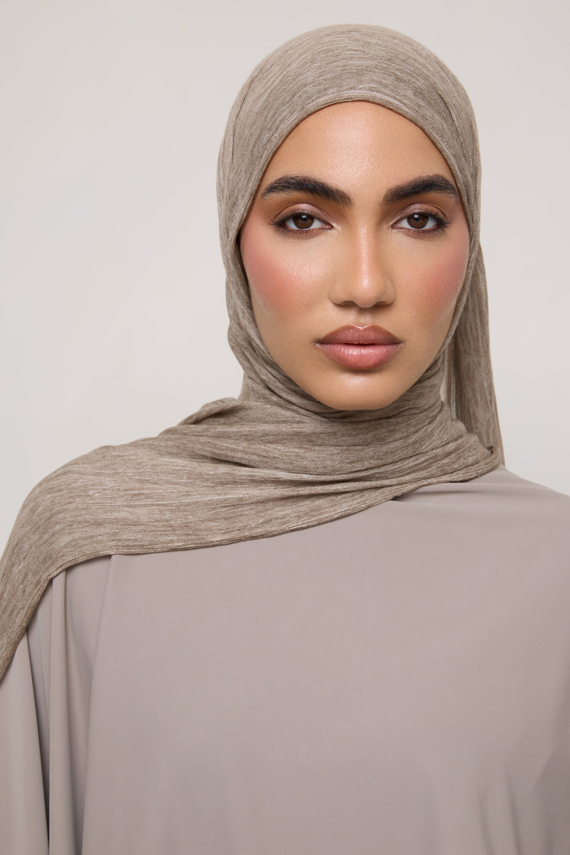 Modal Crinkle Hijab - Stone - Image 3