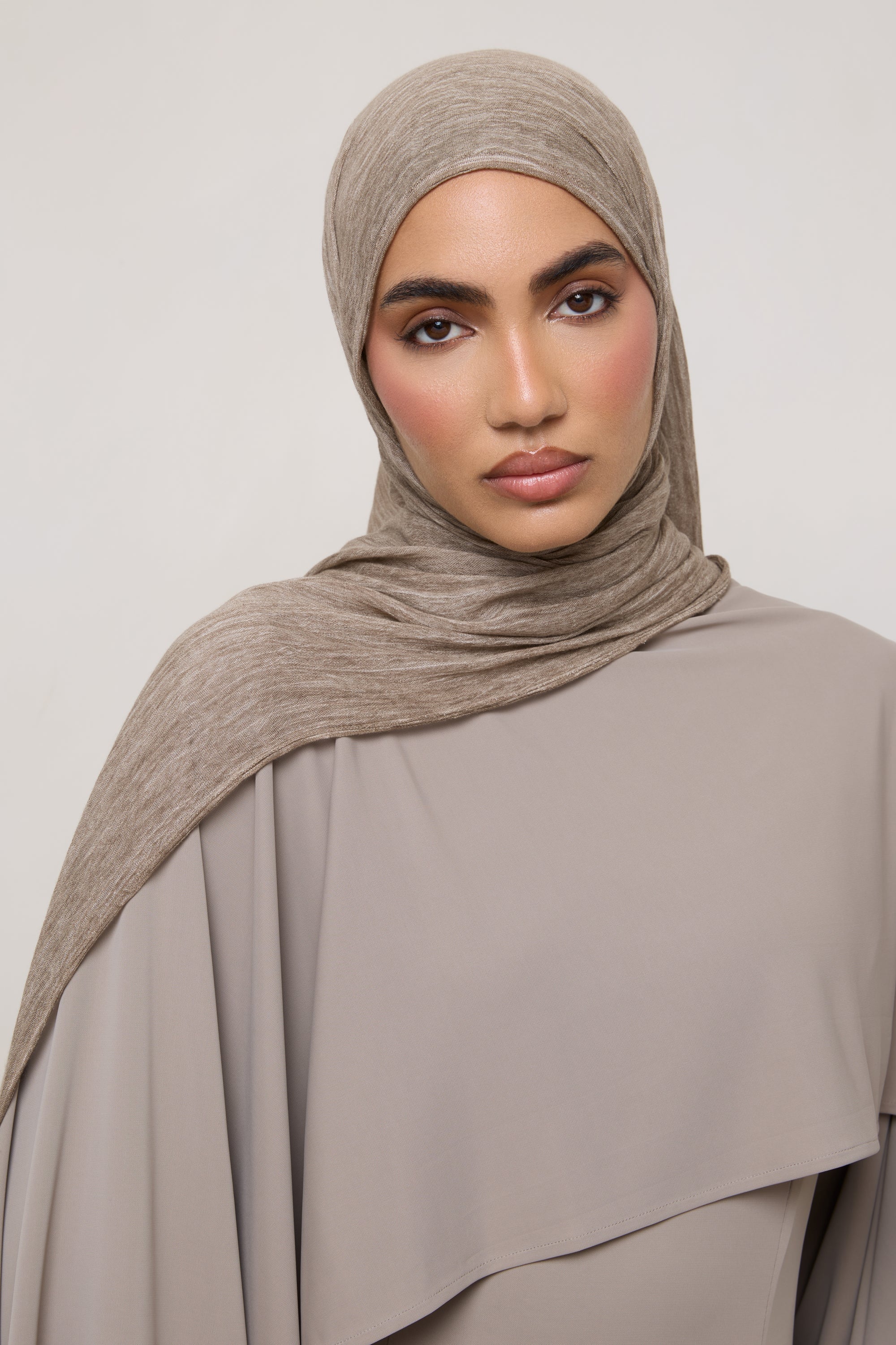 Modal Crinkle Hijab - Stone - Image 4