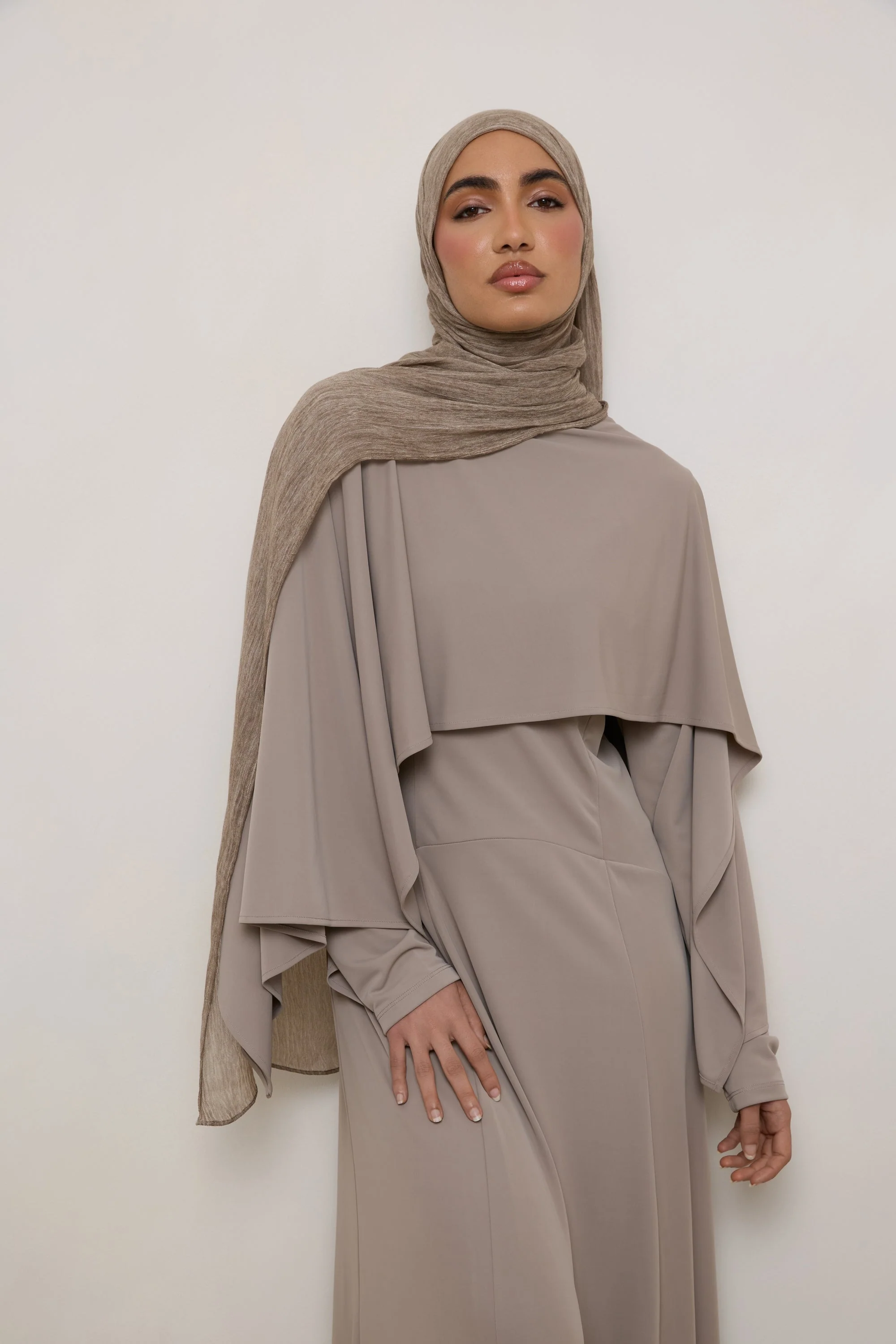 Modal Crinkle Hijab - Stone - Image 6
