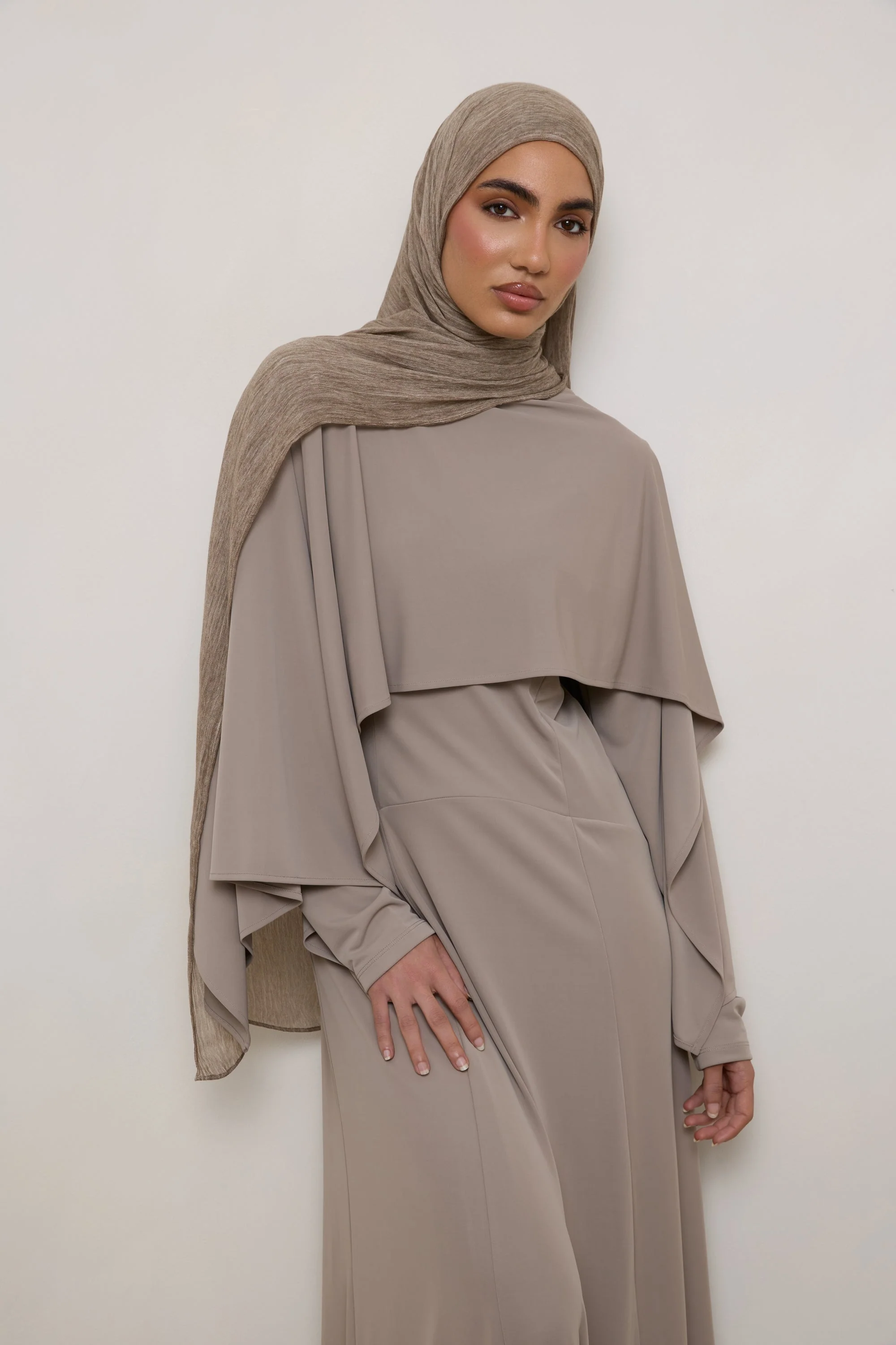 Modal Crinkle Hijab - Stone - Image 7