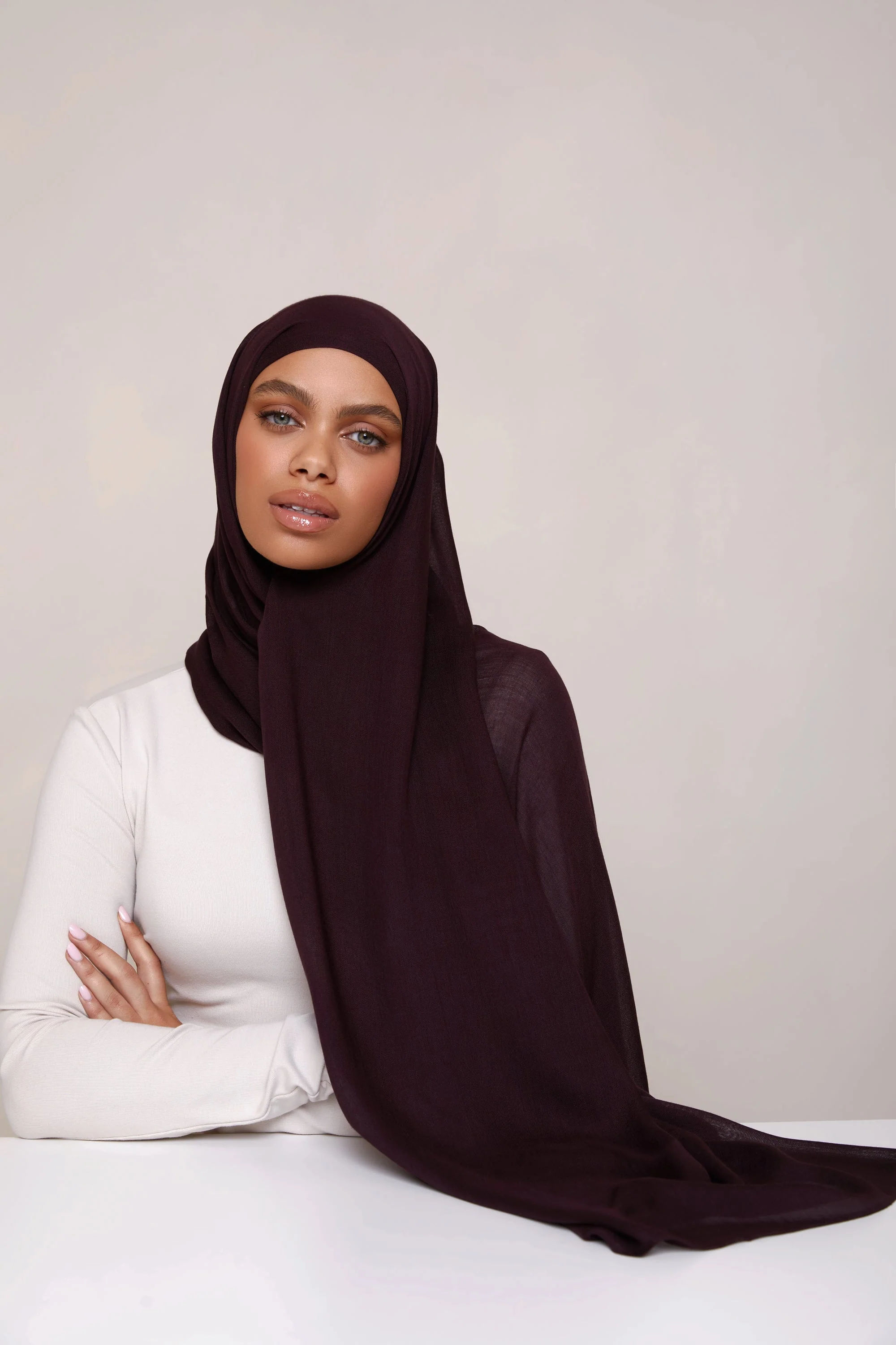 Modal Hijab - Chocolate Plum - Image 7