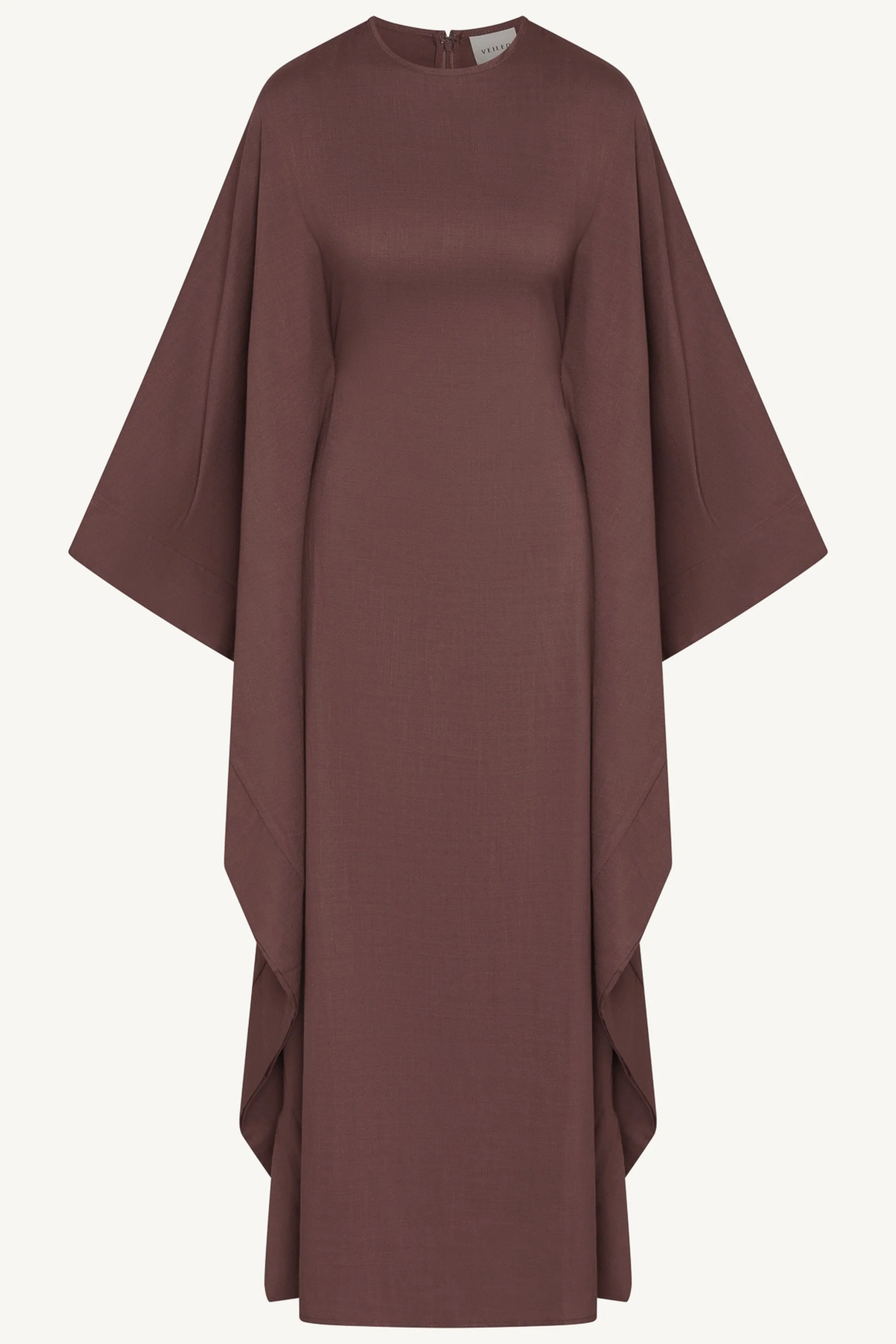 Noor Butterfly Inner Tie Abaya Dress - Chocolate Truffle