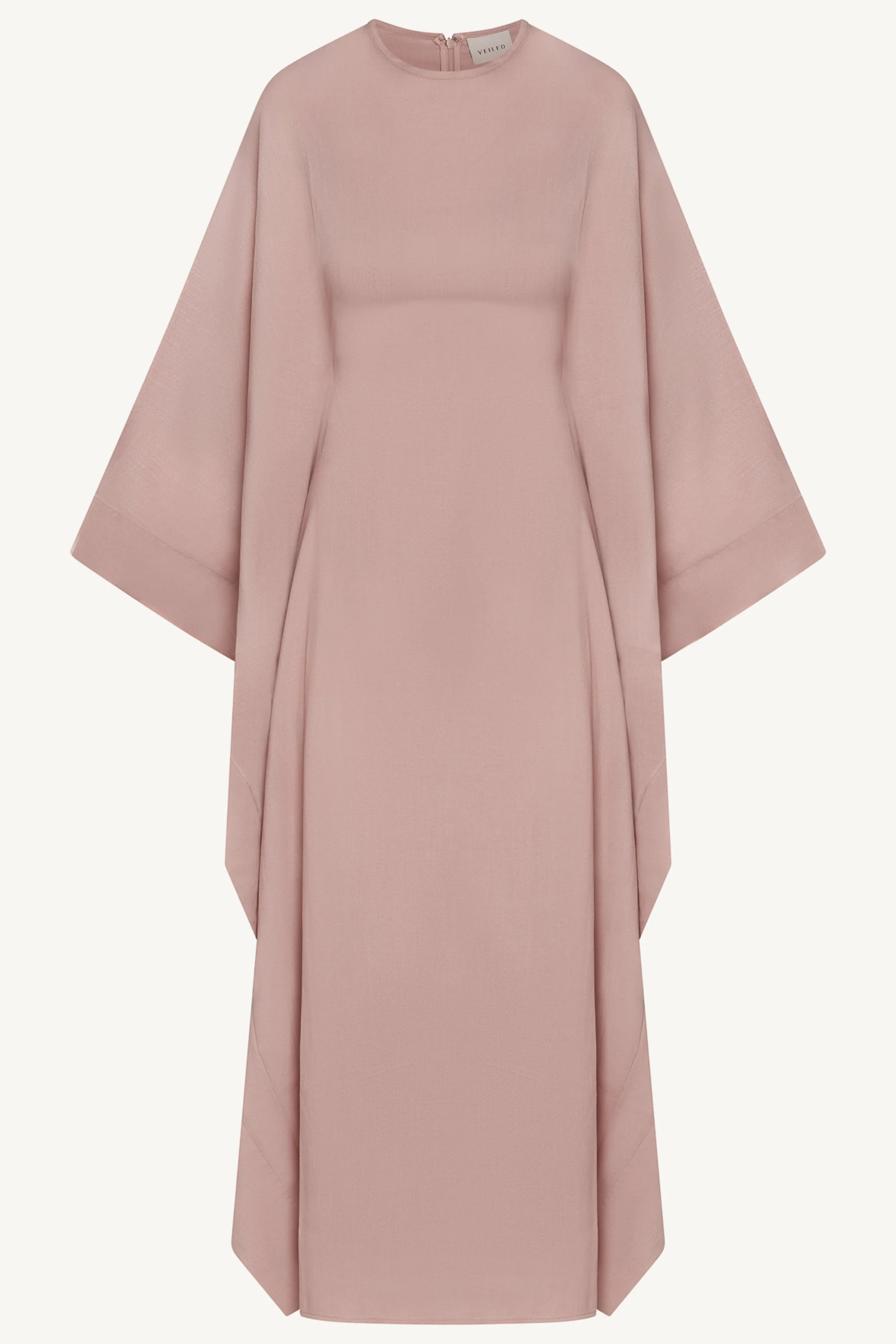 Noor Butterfly Inner Tie Abaya Dress - Pastel Pink