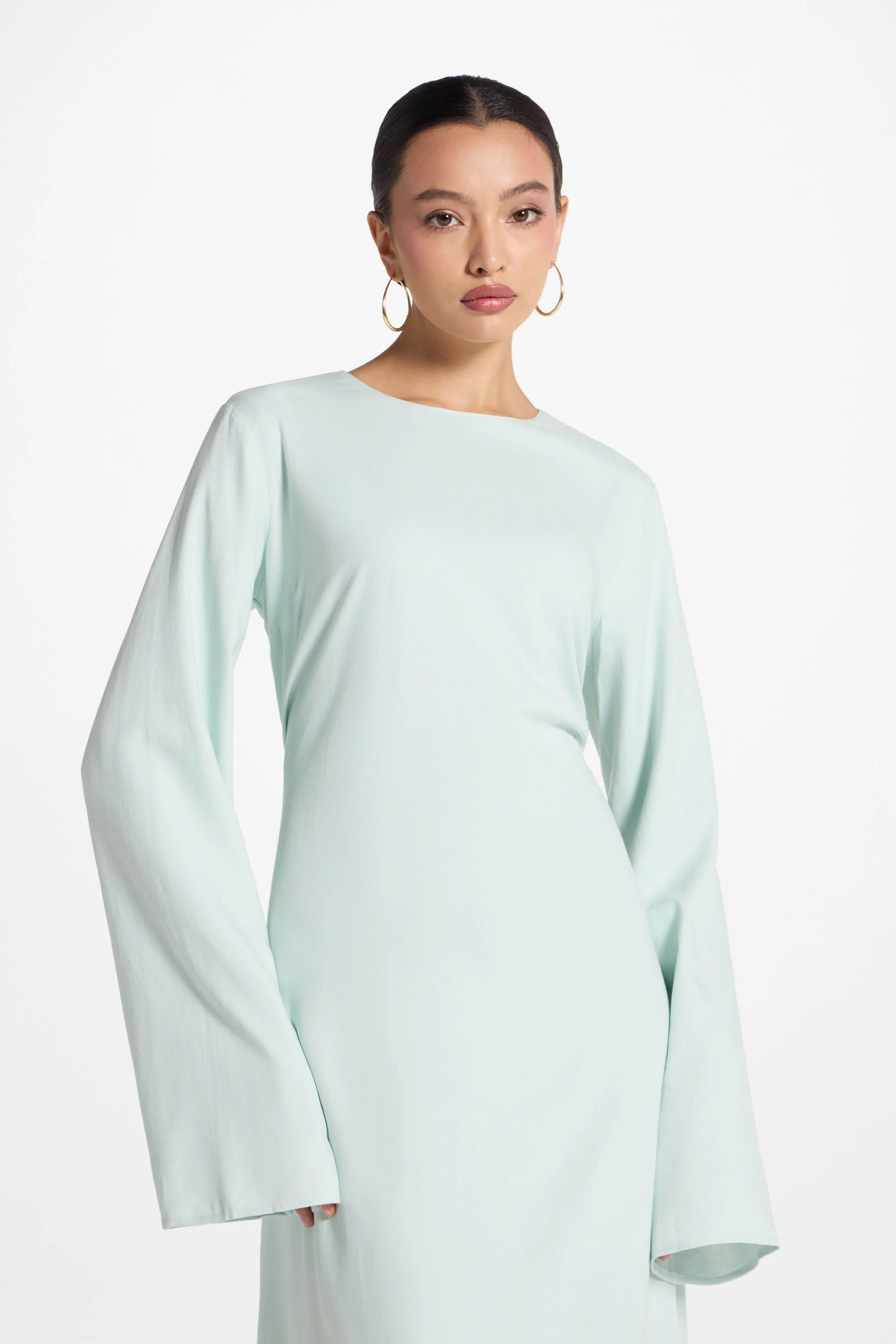 Nyla Linen Tie Maxi Dress - Blue Sky - Image 3