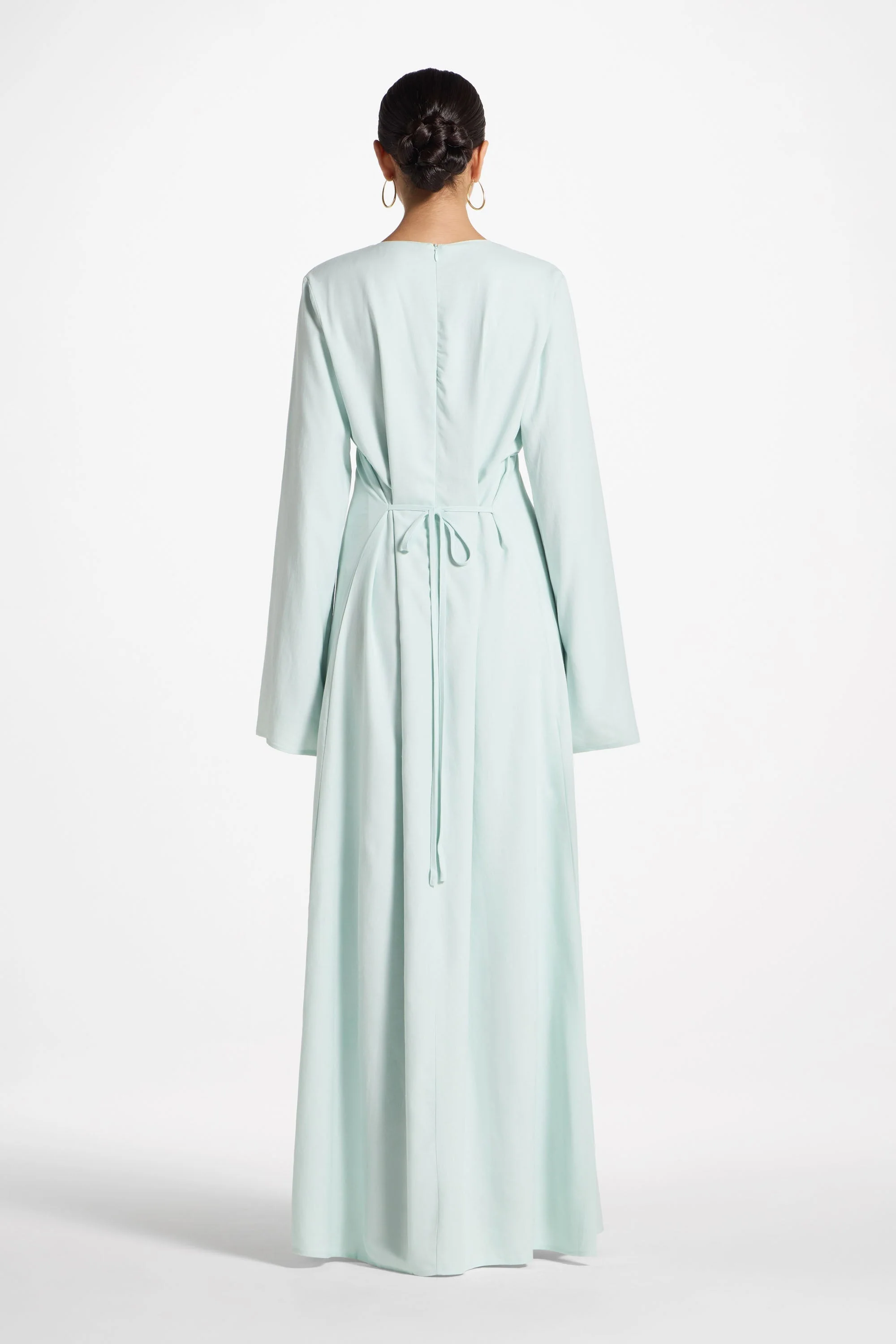 Nyla Linen Tie Maxi Dress - Blue Sky - Image 6