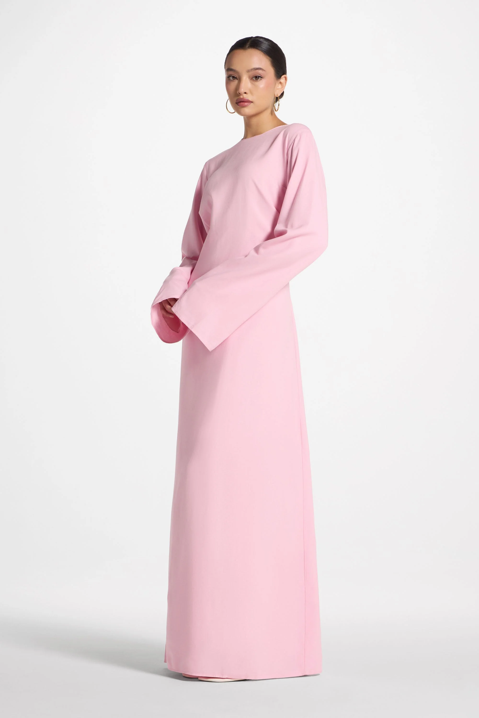 Nyla Linen Tie Maxi Dress - Pink - Image 4