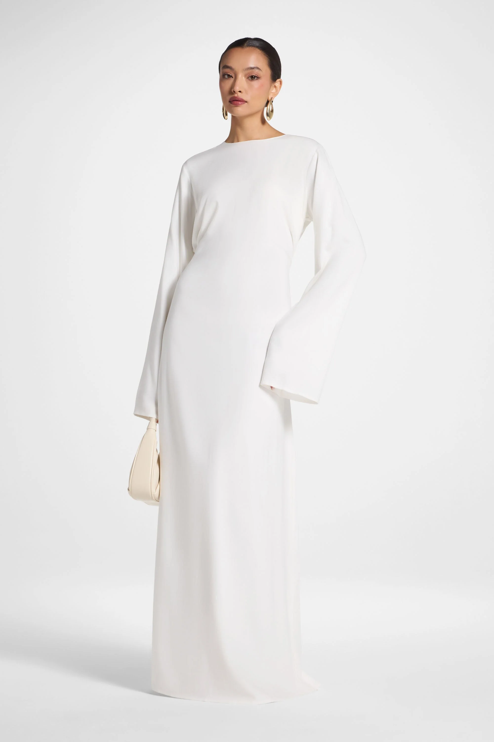 Nyla Linen Tie Maxi Dress - White - Image 3