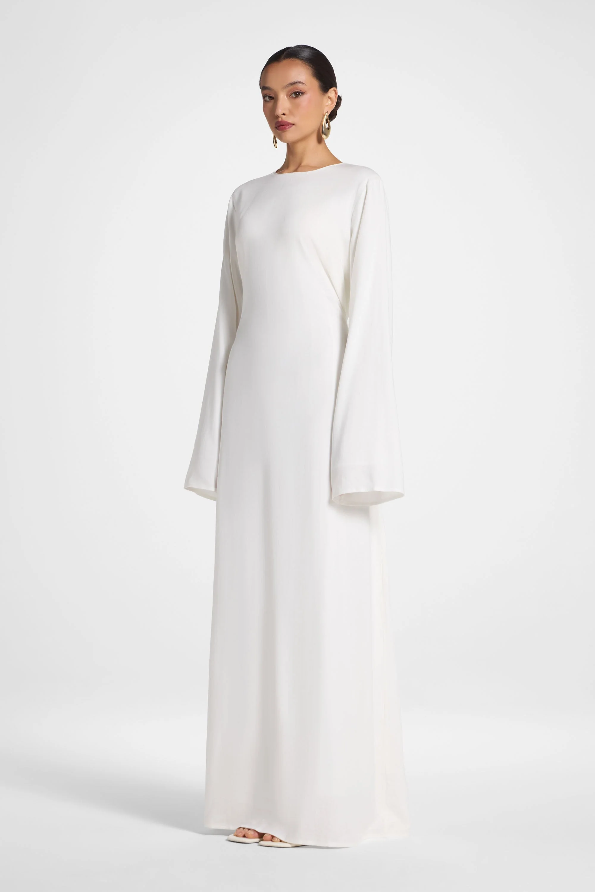 Nyla Linen Tie Maxi Dress - White - Image 4