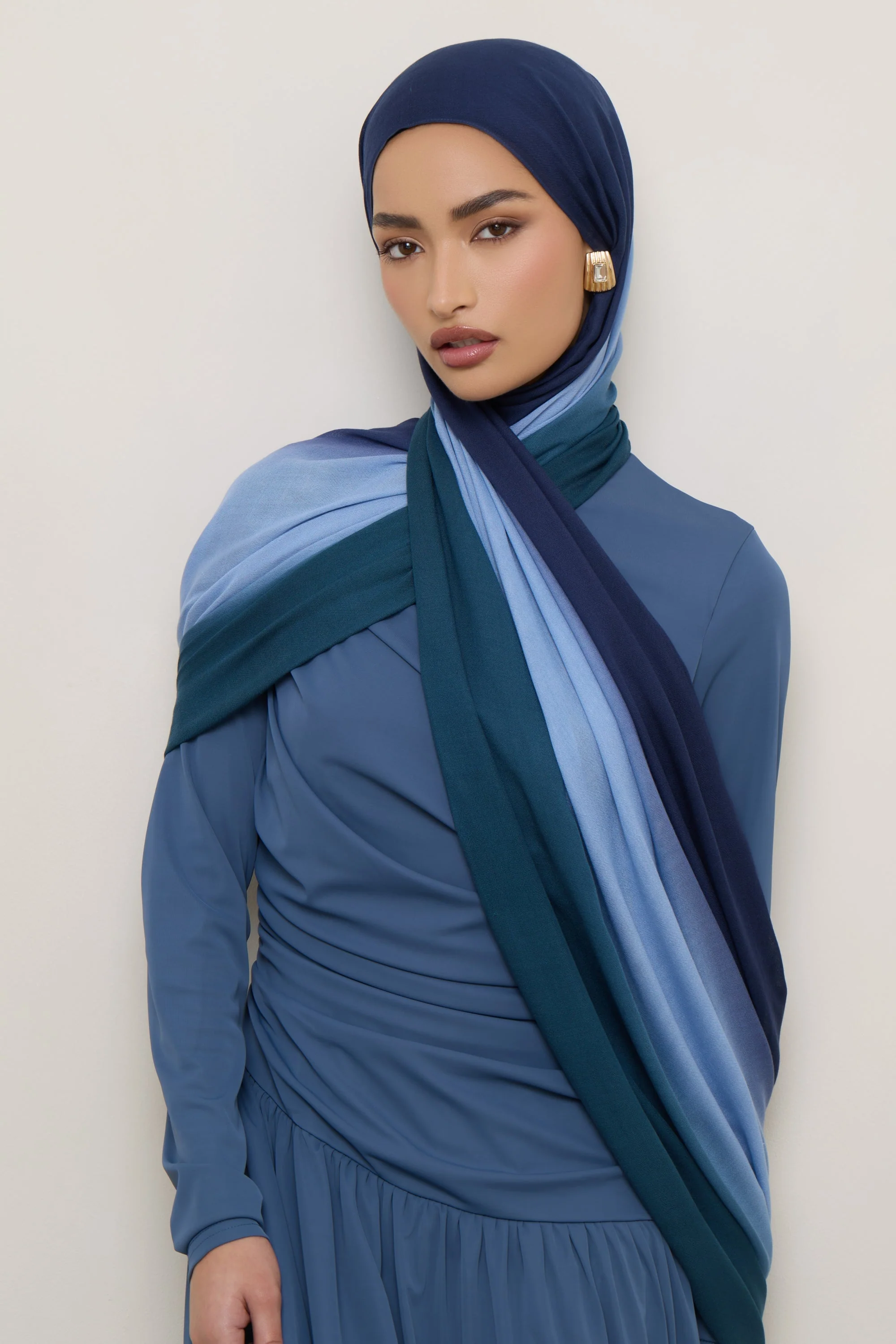 Ombre Modal Hijab - Sky Blue
