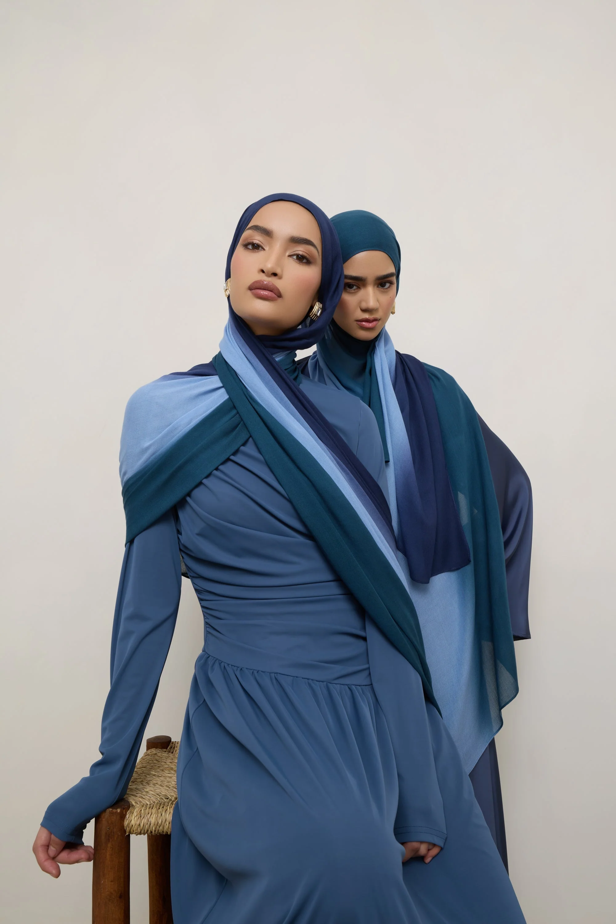 Ombre Modal Hijab - Sky Blue - Image 12