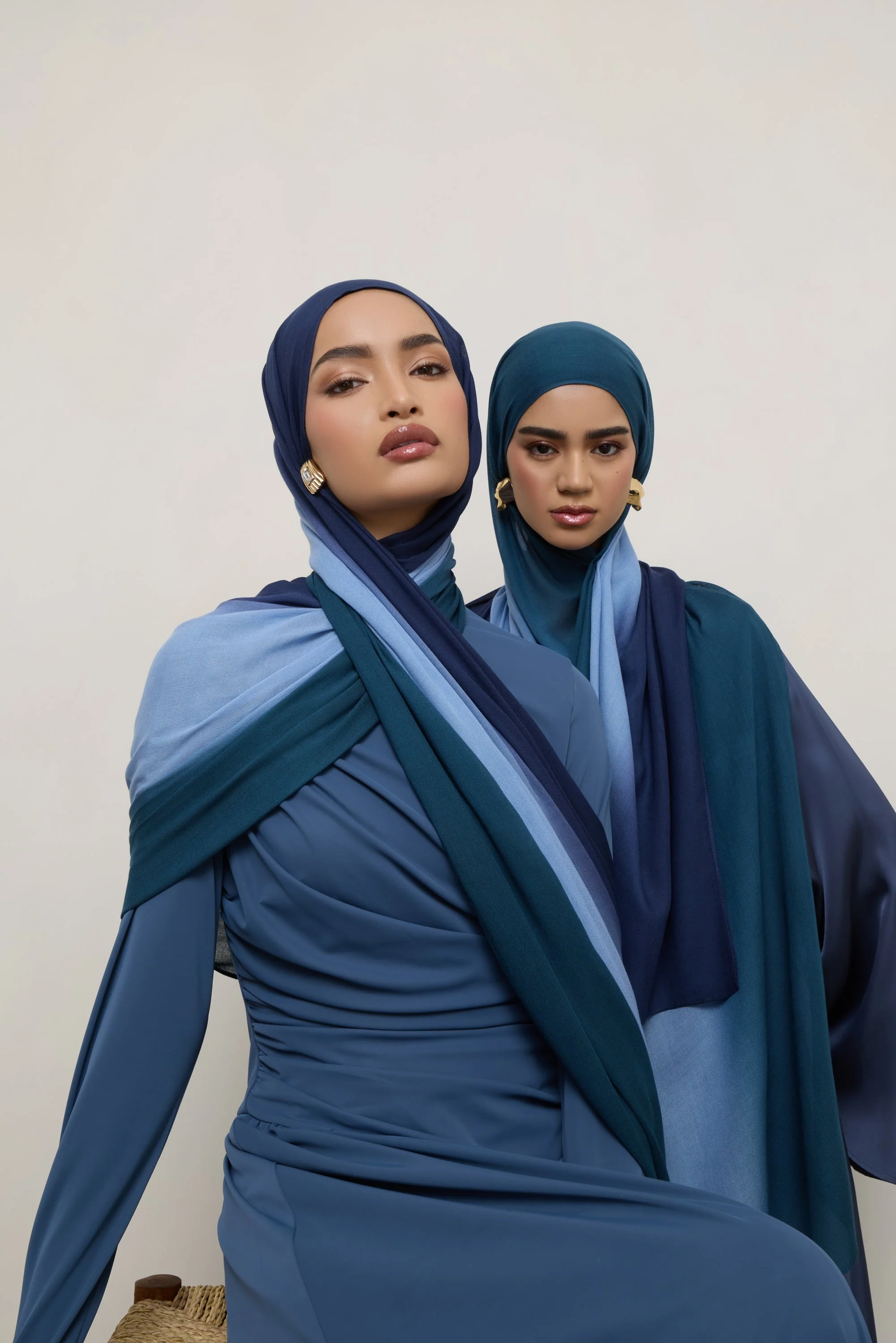 Ombre Modal Hijab - Sky Blue - Image 2