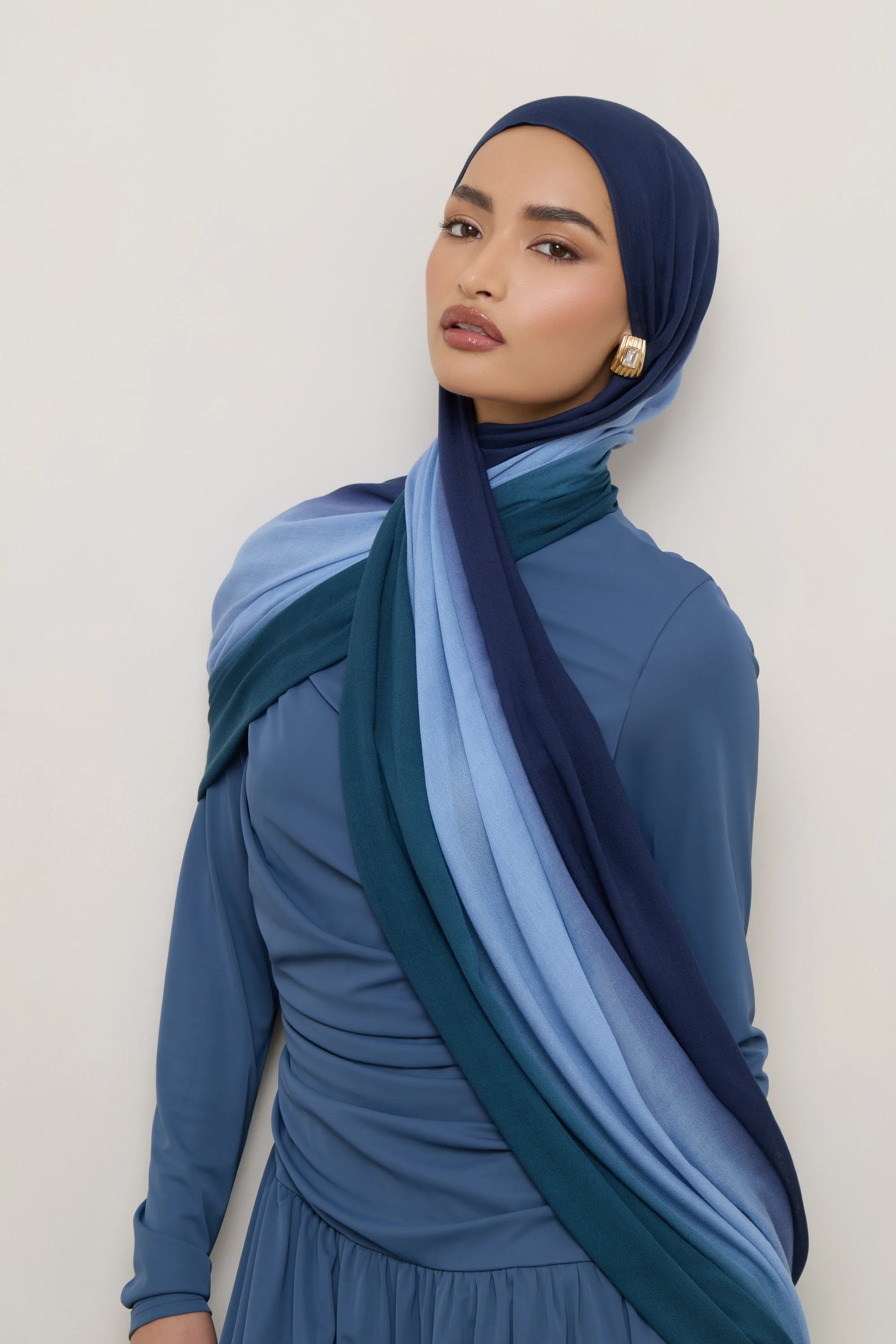 Ombre Modal Hijab - Sky Blue - Image 8