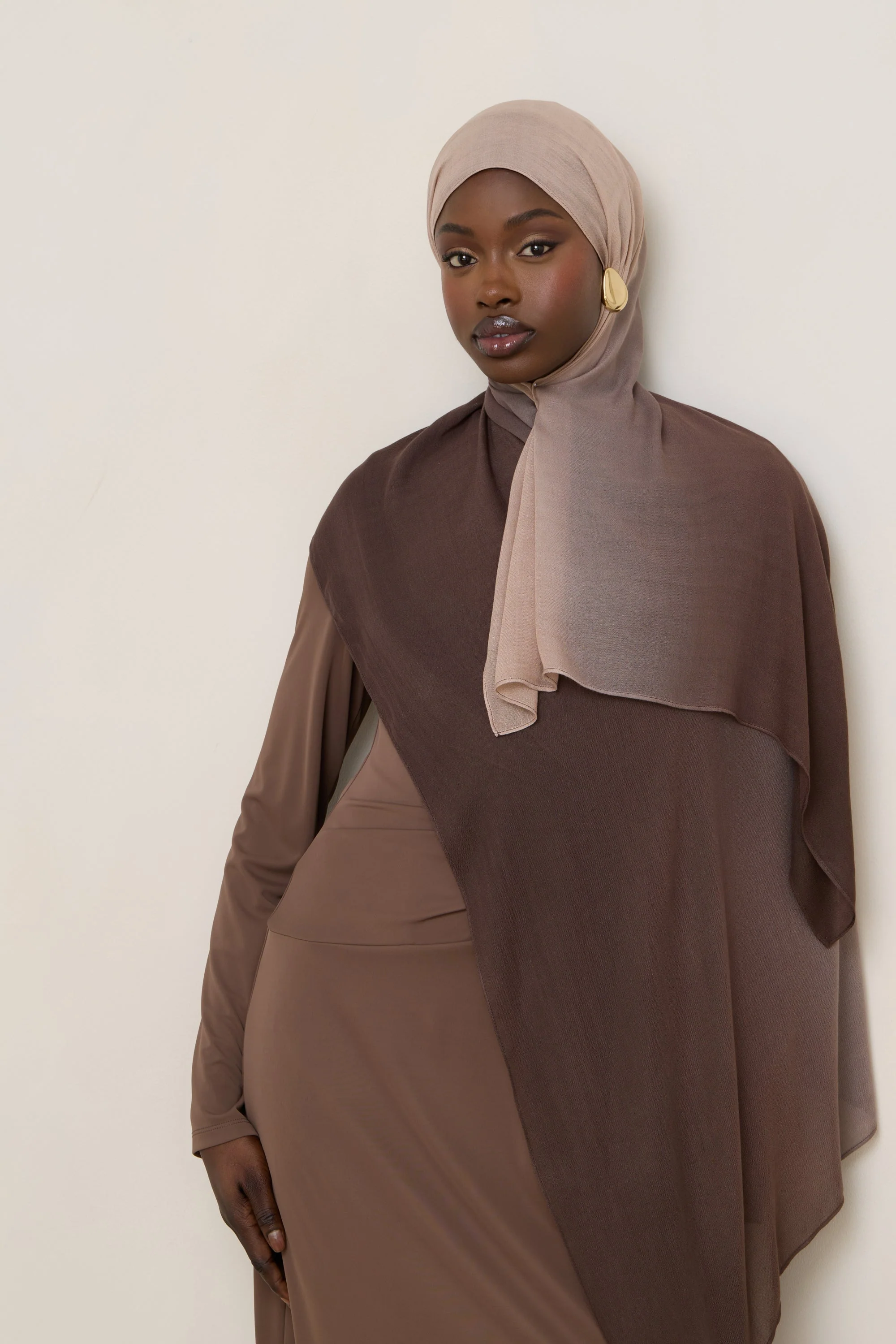 Ombre Modal Hijab - Chocolate Fawn - Image 3