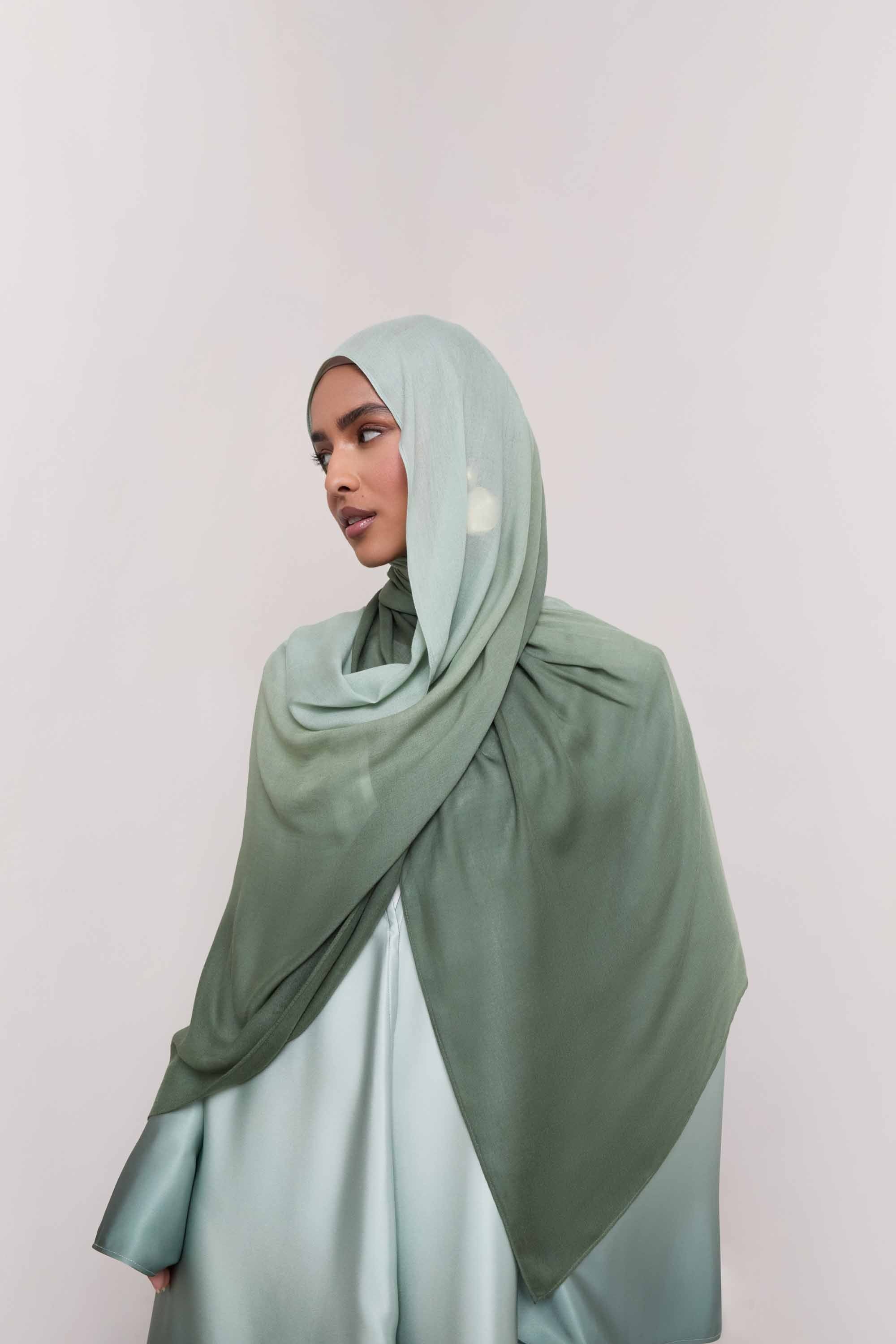 Ombre Modal Hijab - Dark Olive
