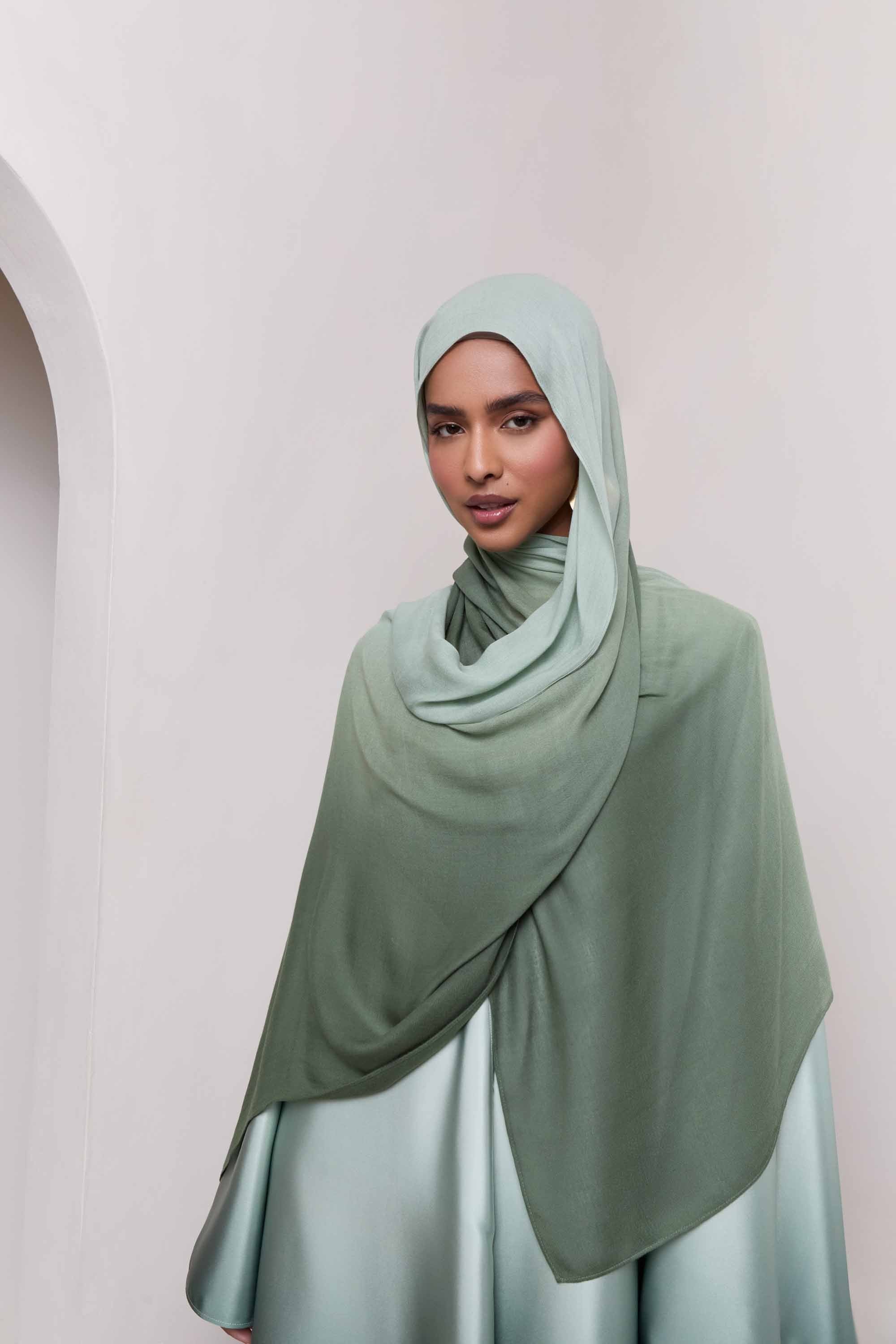 Ombre Modal Hijab - Dark Olive - Image 2