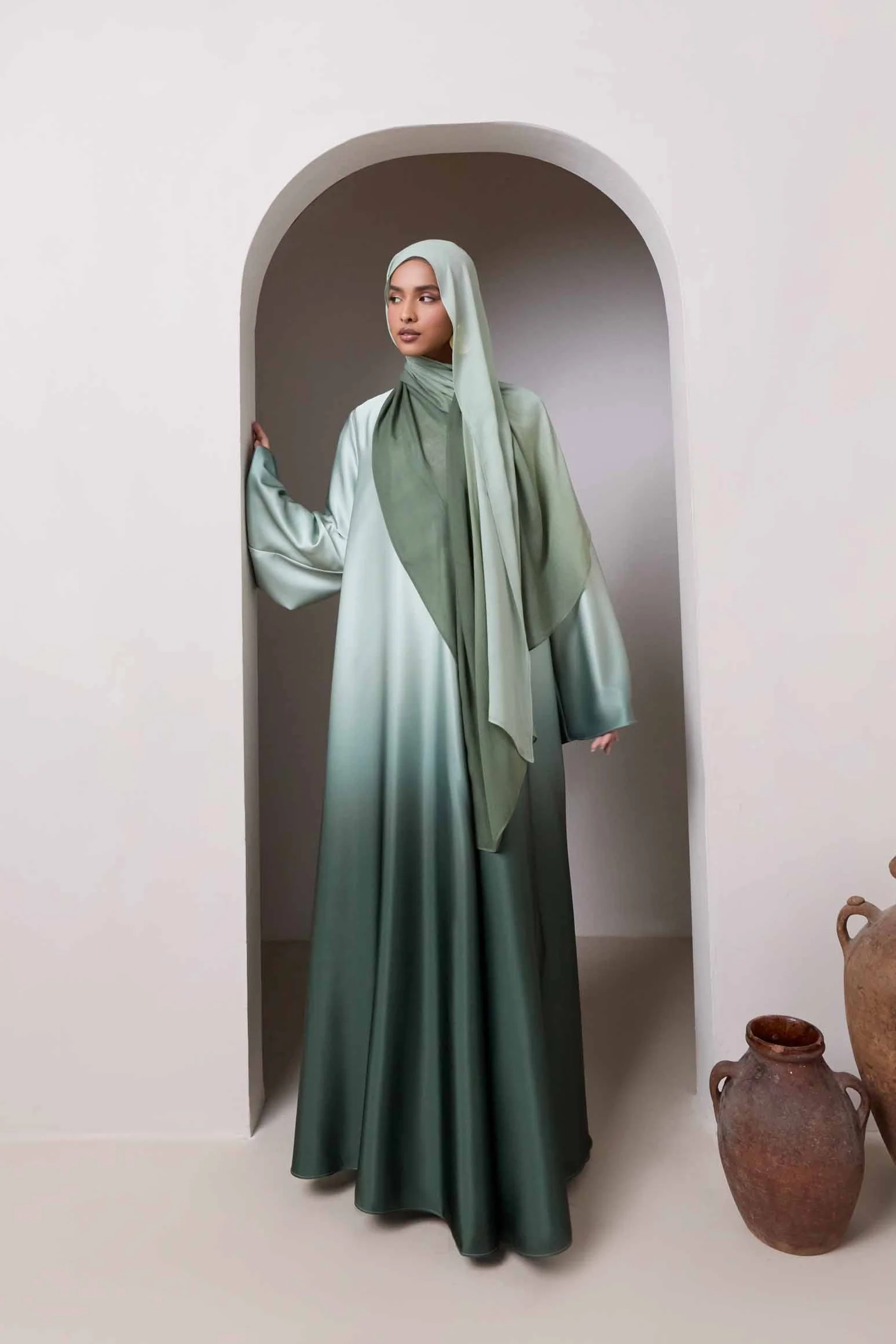 Ombre Modal Hijab - Dark Olive - Image 5