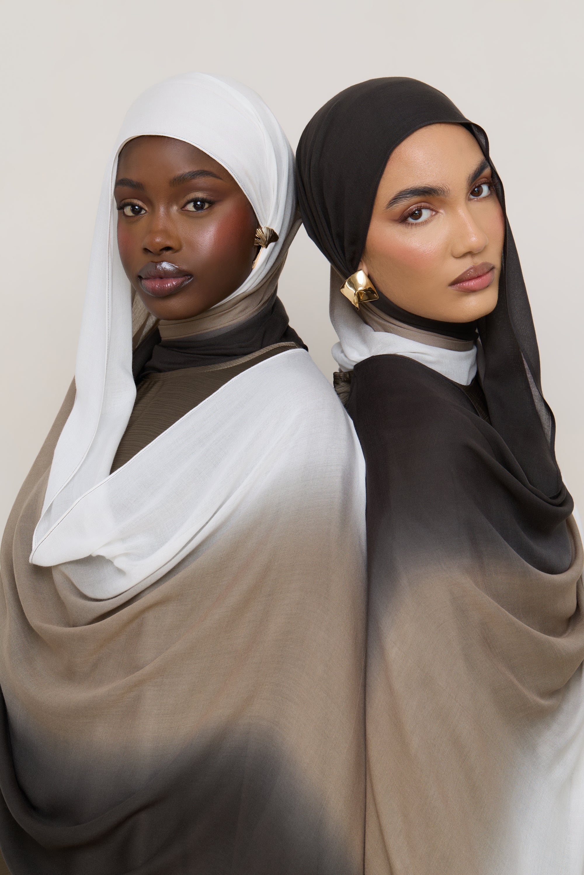 Ombre Modal Hijab - Khaki Wash - Image 2
