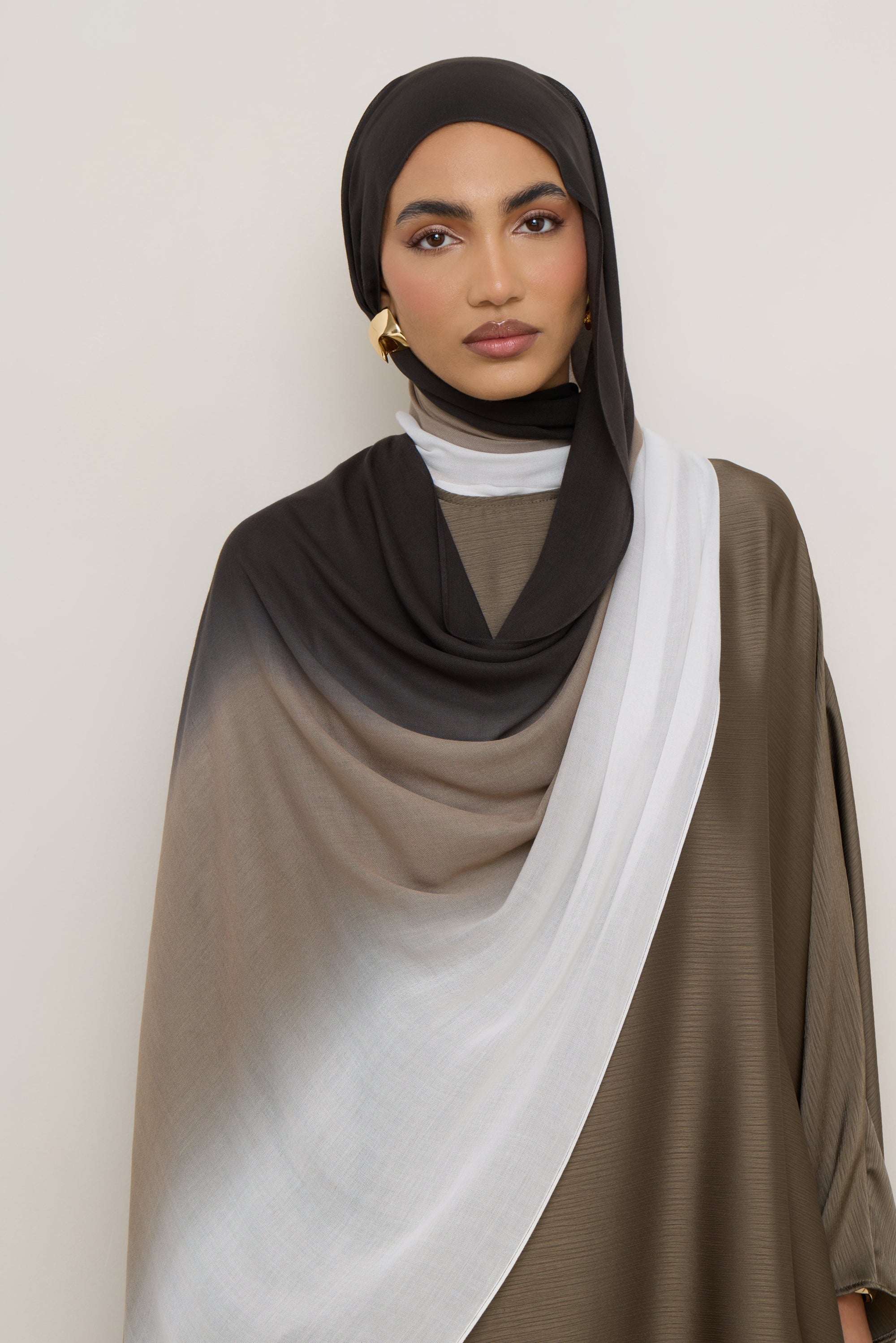 Ombre Modal Hijab - Khaki Wash - Image 3